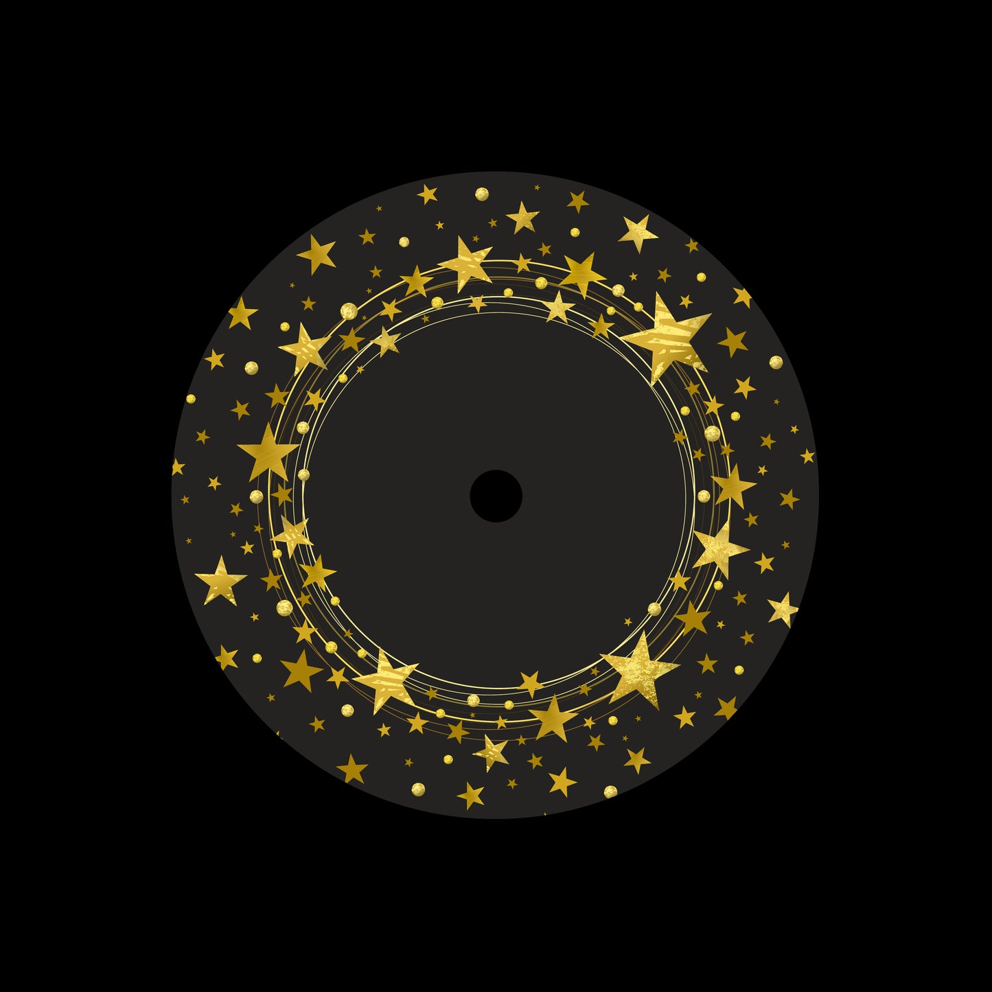 Round Wreath Of Gold Stars 7" Jukebox, 7", 10", 12"/LP Vinyl Record Centre Labels (Pair)