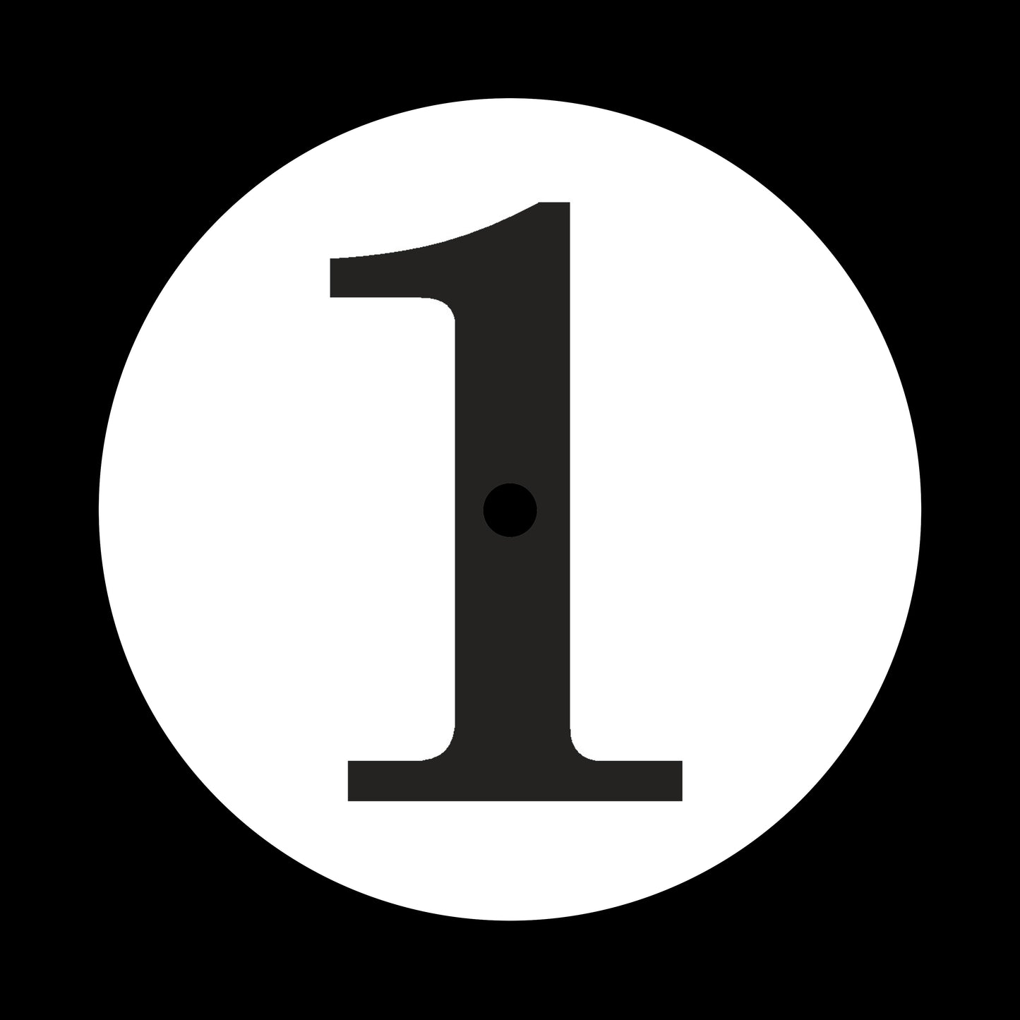 Side 1 + 2 Serif Numerical 7", 10", 12"/LP Vinyl Record Centre Labels (1 of each = Pair)