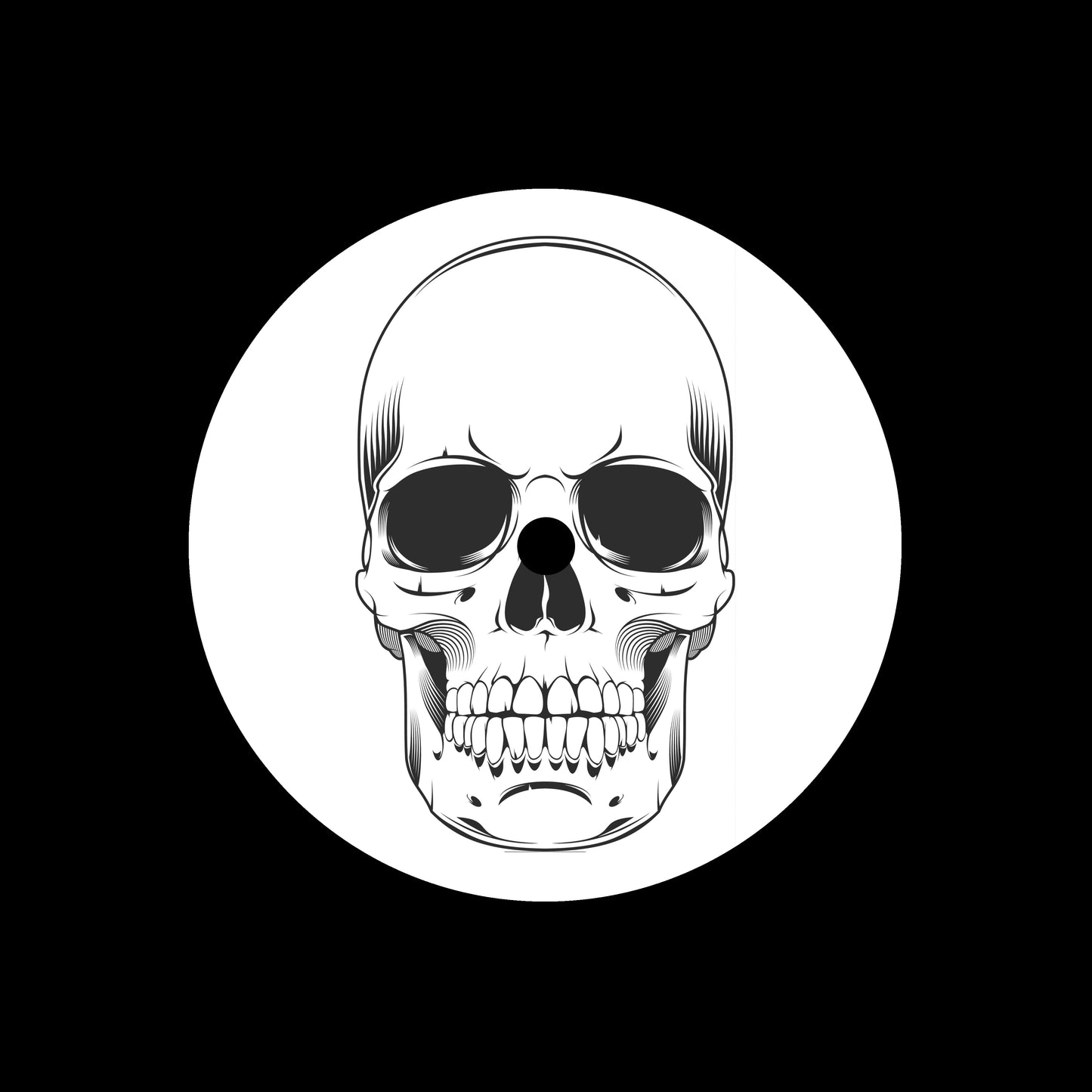 Skull Skeleton Head 7", 10", 12"/LP Vinyl Record Centre Labels (Pair)