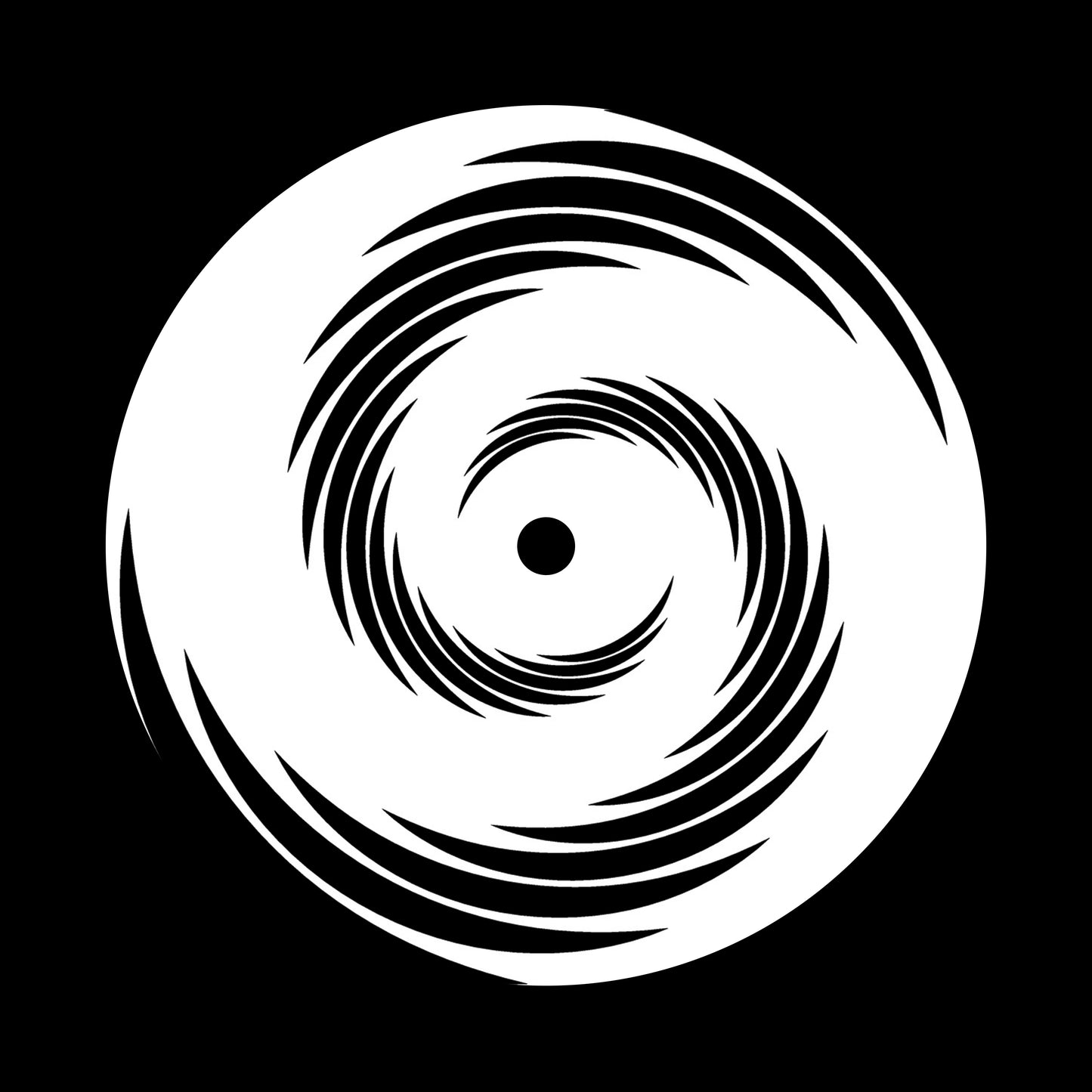 Spiral Swirl Twirl Abstract Element Black 7" Jukebox, 7", 10", 12"/LP Vinyl Record Centre Labels (Pair)