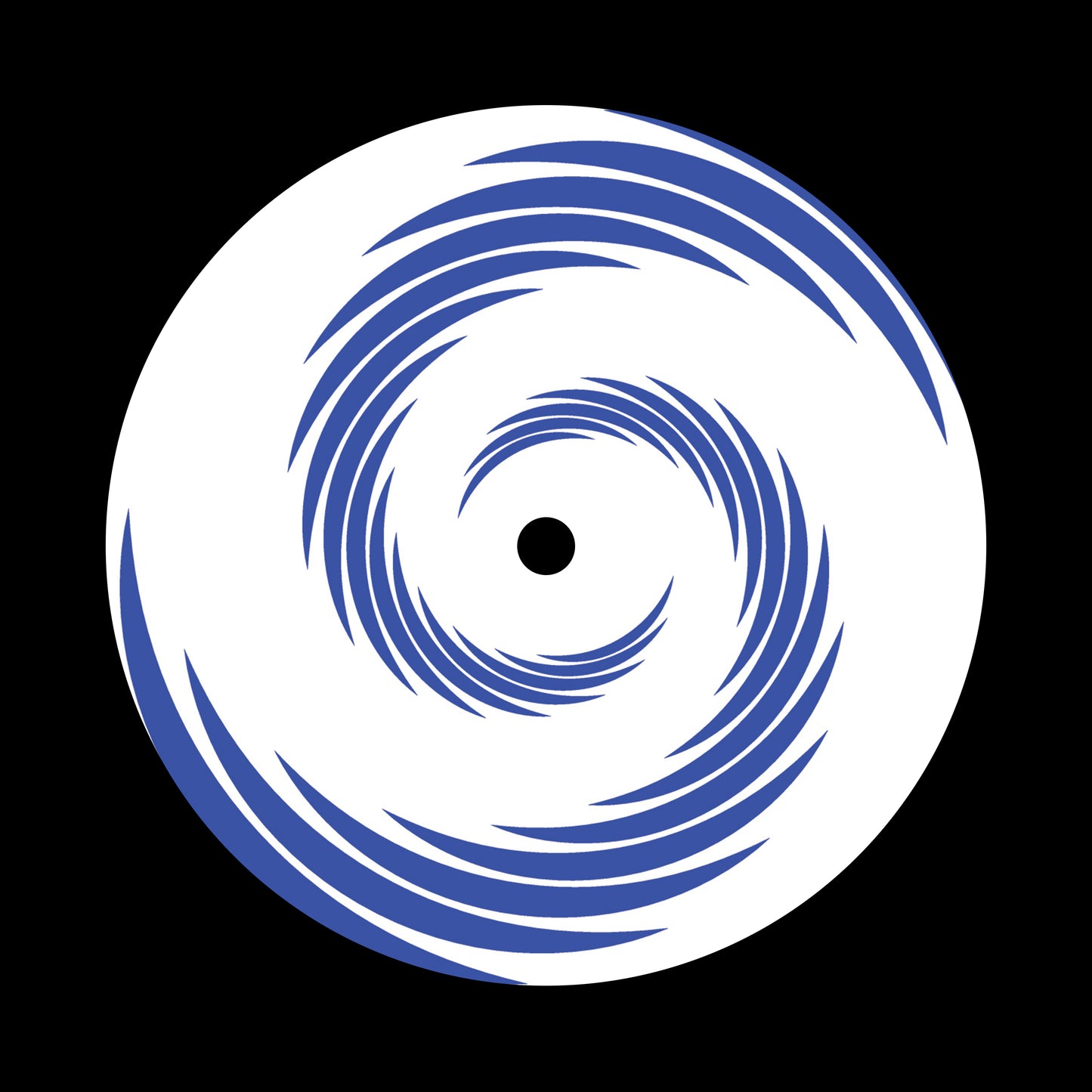 Spiral Swirl Twirl Abstract Element Blue 7" Jukebox, 7", 10", 12"/LP Vinyl Record Centre Labels (Pair)
