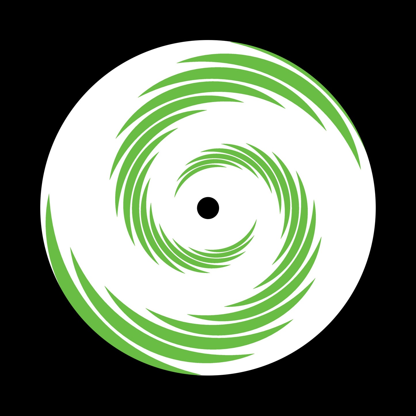 Spiral Swirl Twirl Abstract Element Green 7" Jukebox, 7", 10", 12"/LP Vinyl Record Centre Labels (Pair)