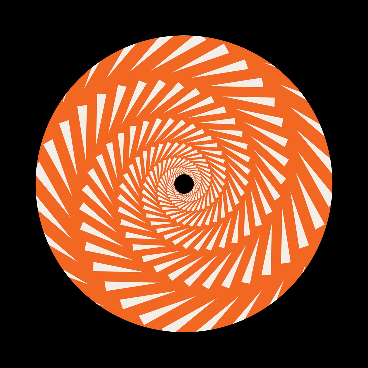 Spiral Triangles Swirl Orange 7" Jukebox, 7", 10", 12"/LP Vinyl Record Centre Labels (Pair)