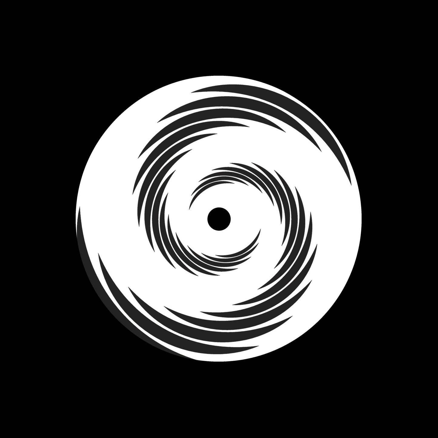 Spiral Swirl Twirl Abstract Element Black 7" Jukebox, 7", 10", 12"/LP Vinyl Record Centre Labels (Pair)