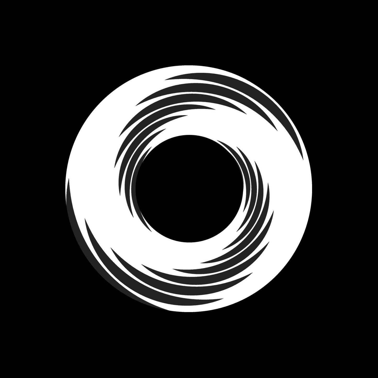 Spiral Swirl Twirl Abstract Element Black 7" Jukebox, 7", 10", 12"/LP Vinyl Record Centre Labels (Pair)