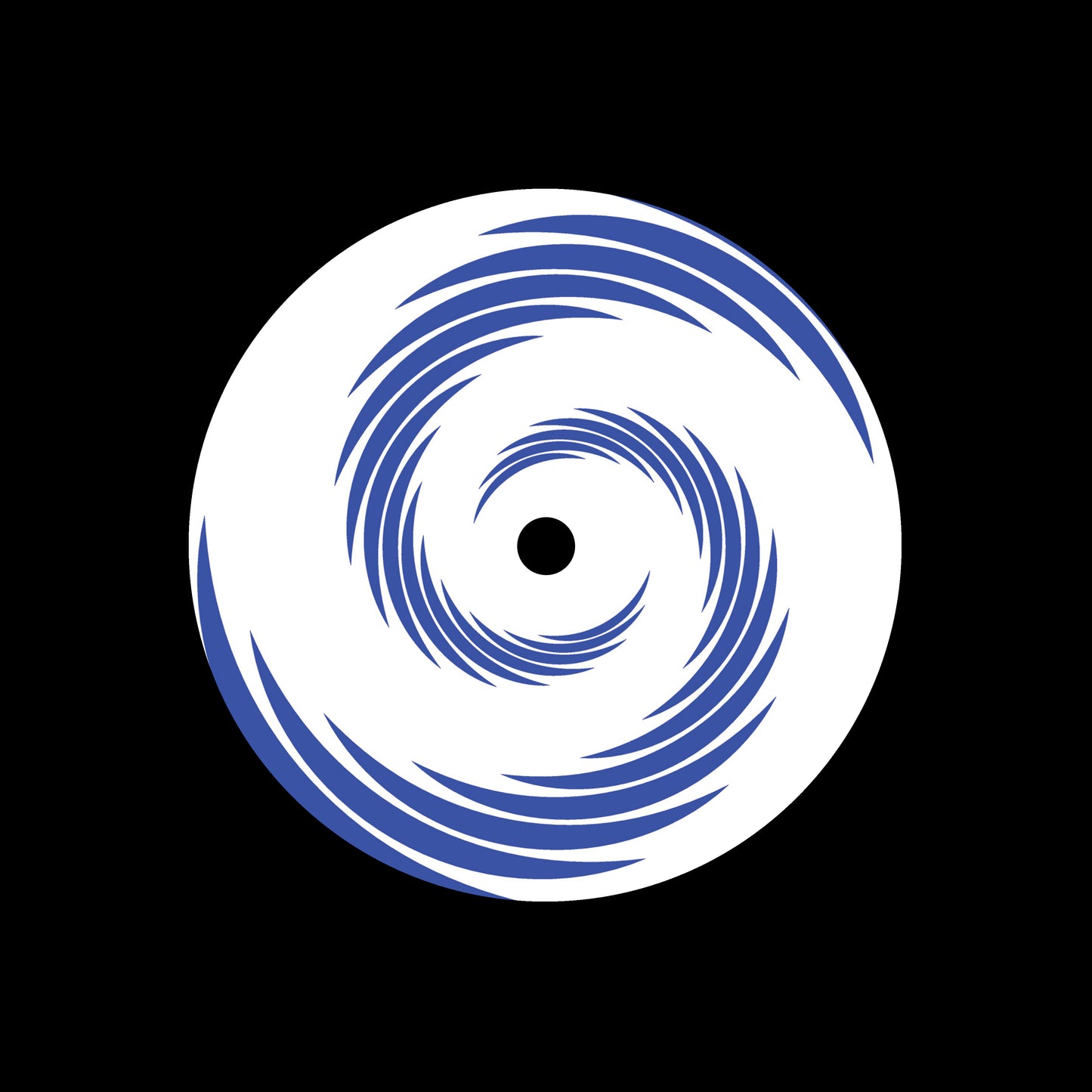 Spiral Swirl Twirl Abstract Element Blue 7" Jukebox, 7", 10", 12"/LP Vinyl Record Centre Labels (Pair)