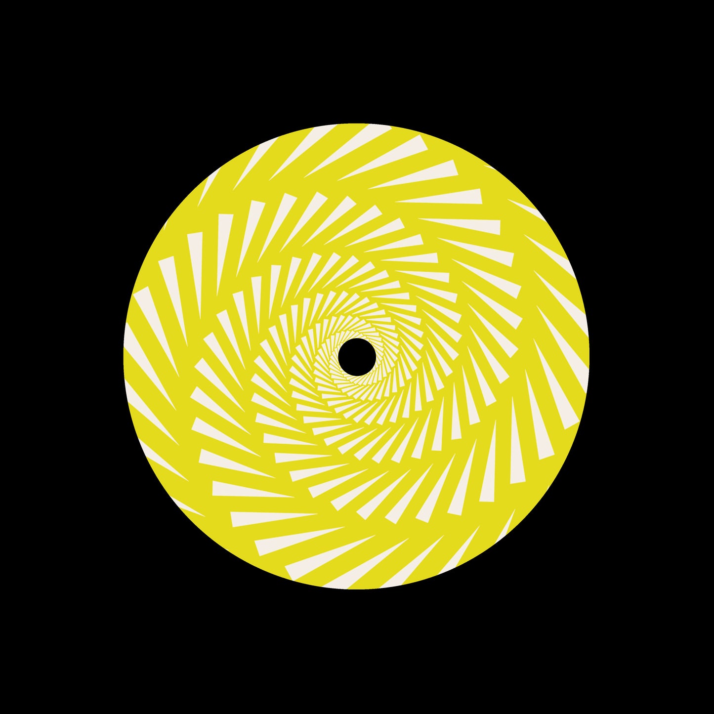 Spiral Triangles Swirl Yellow 7" Jukebox, 7", 10", 12"/LP Vinyl Record Centre Labels (Pair)