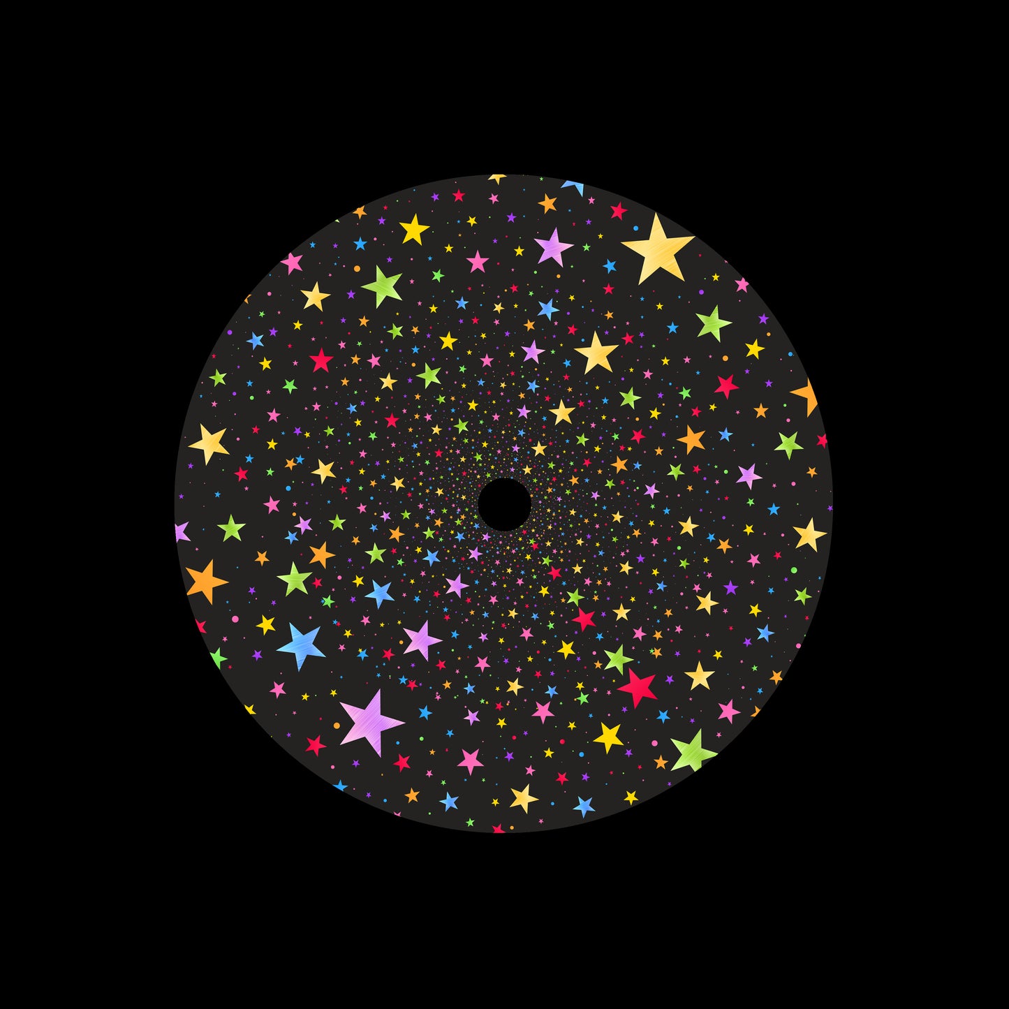 Tunnel Of Multicoloured Stars 7" Jukebox, 7", 10", 12"/LP Vinyl Record Centre Labels (Pair)