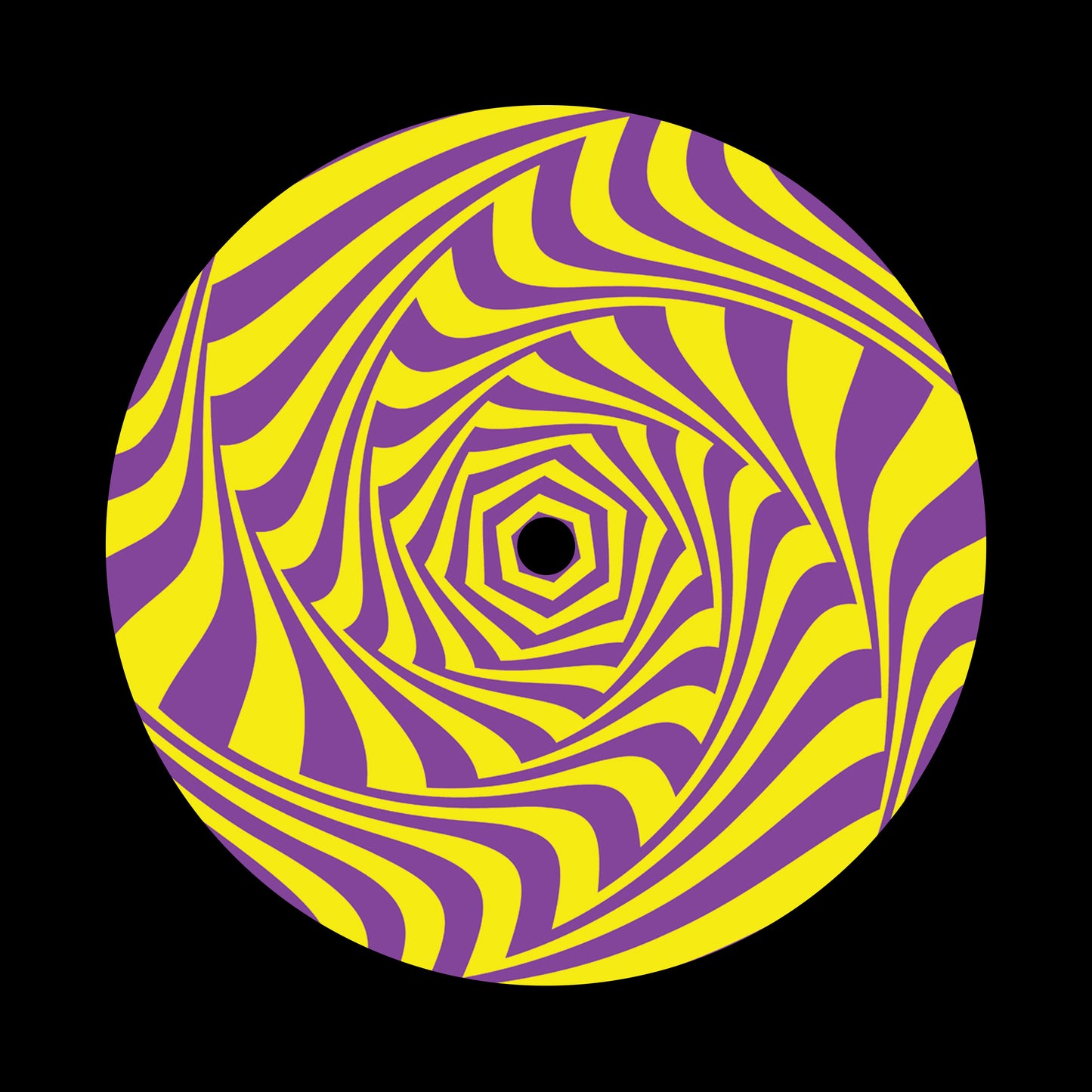 Vortex Movement Purple & Yellow 7" Jukebox, 7", 10", 12"/LP Vinyl Record Centre Labels (Pair)