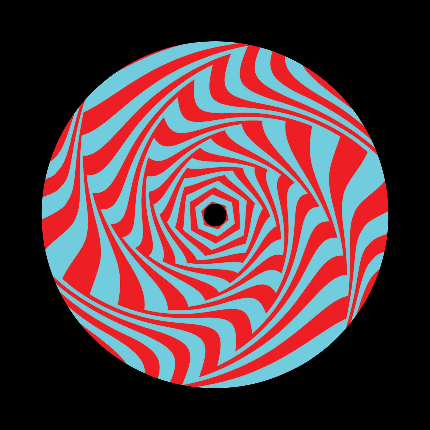 Vortex Movement Red & Cyan 7" Jukebox, 7", 10", 12"/LP Vinyl Record Centre Labels (Pair)