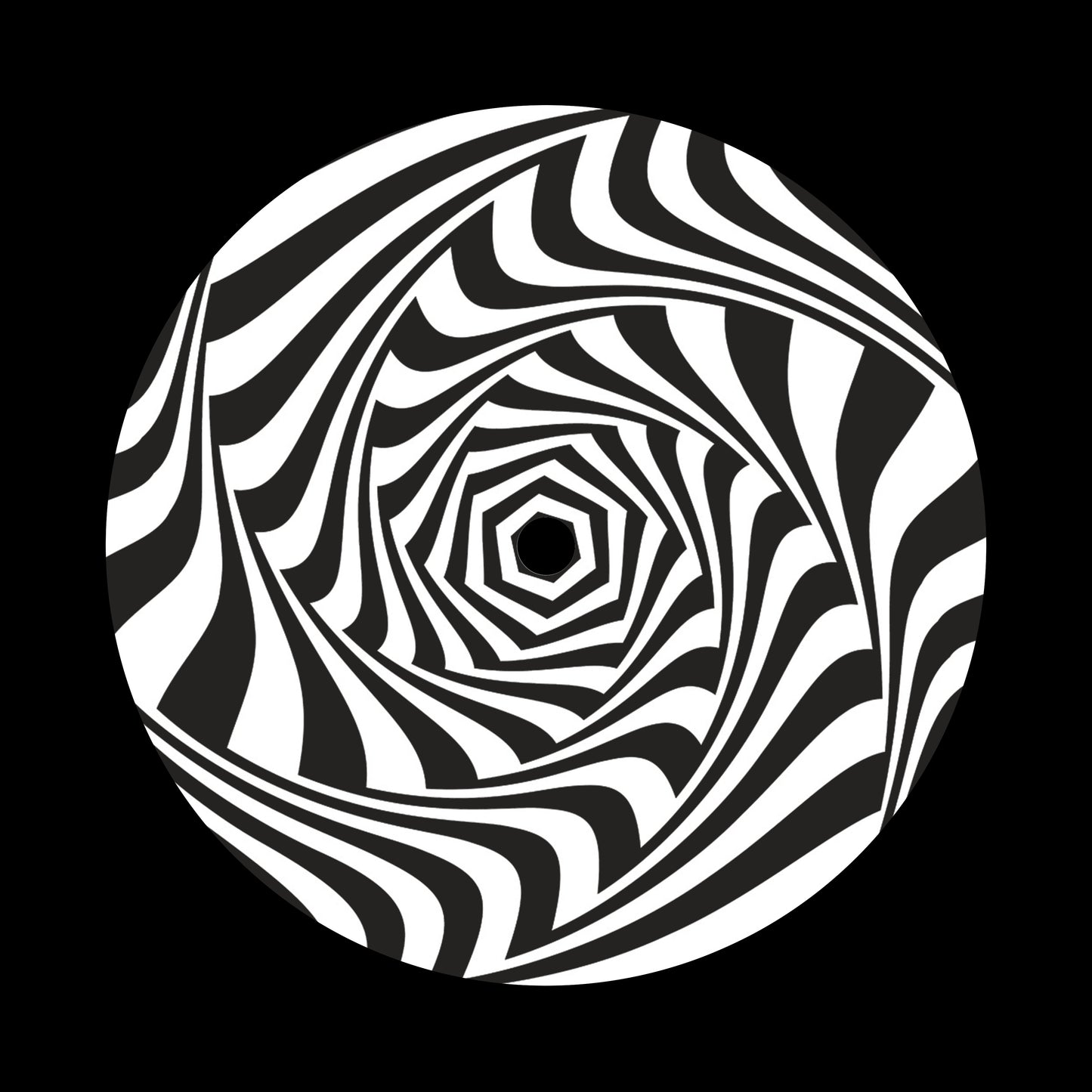 Vortex Movement Black & White 7" Jukebox, 7", 10", 12"/LP Vinyl Record Centre Labels (Pair)