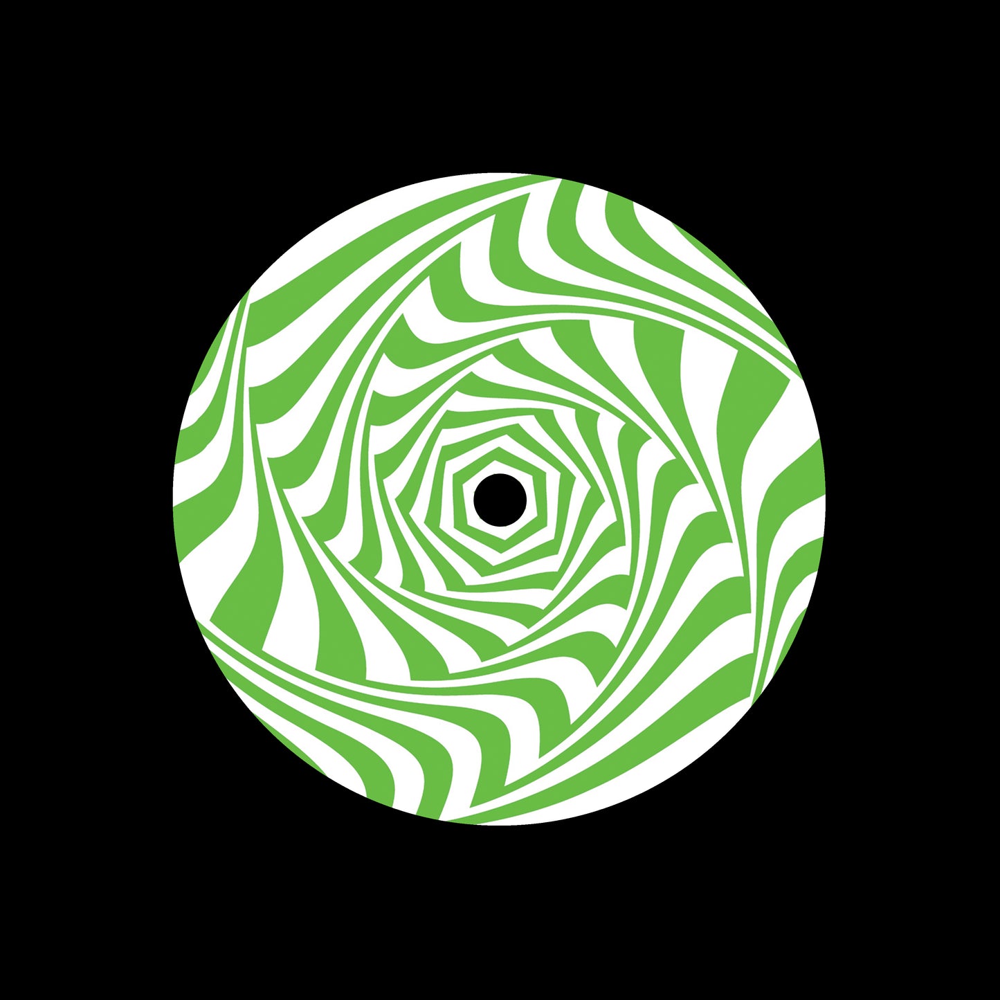 Vortex Movement Green & White 7" Jukebox, 7", 10", 12"/LP Vinyl Record Centre Labels (Pair)