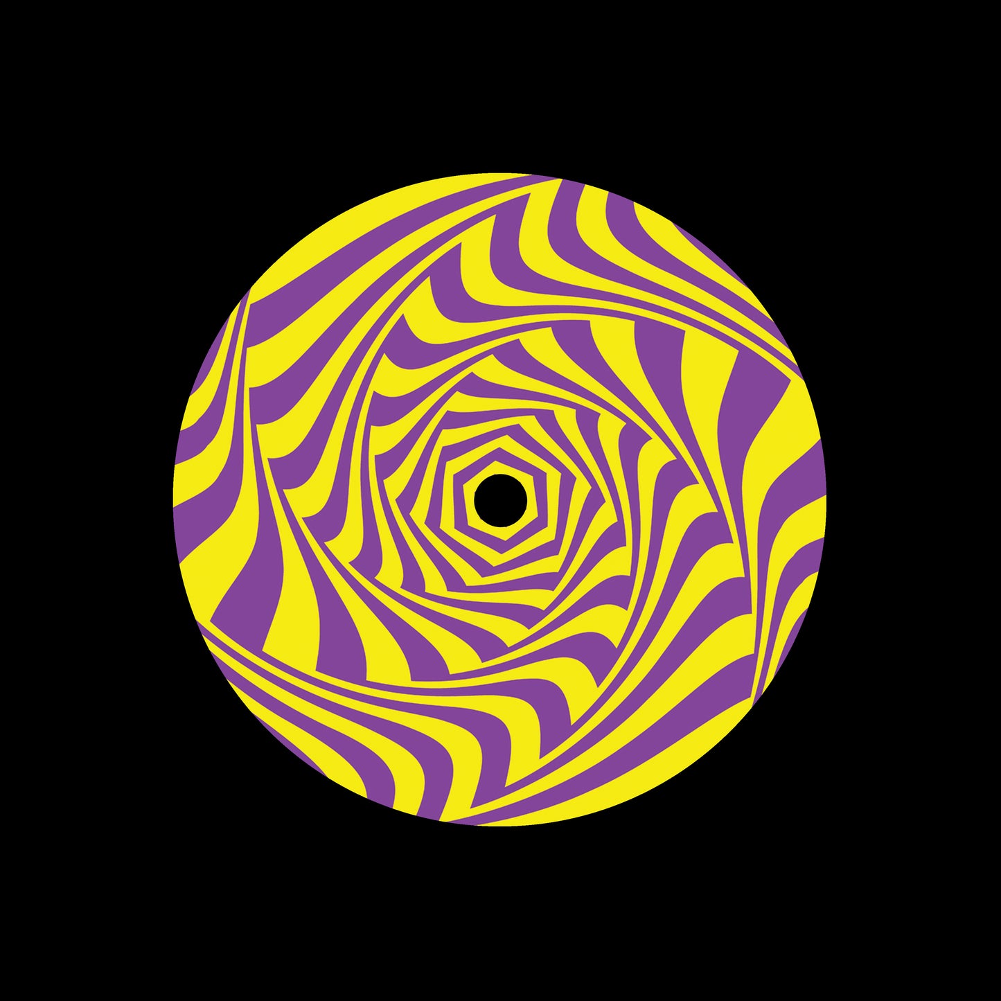 Vortex Movement Purple & Yellow 7" Jukebox, 7", 10", 12"/LP Vinyl Record Centre Labels (Pair)