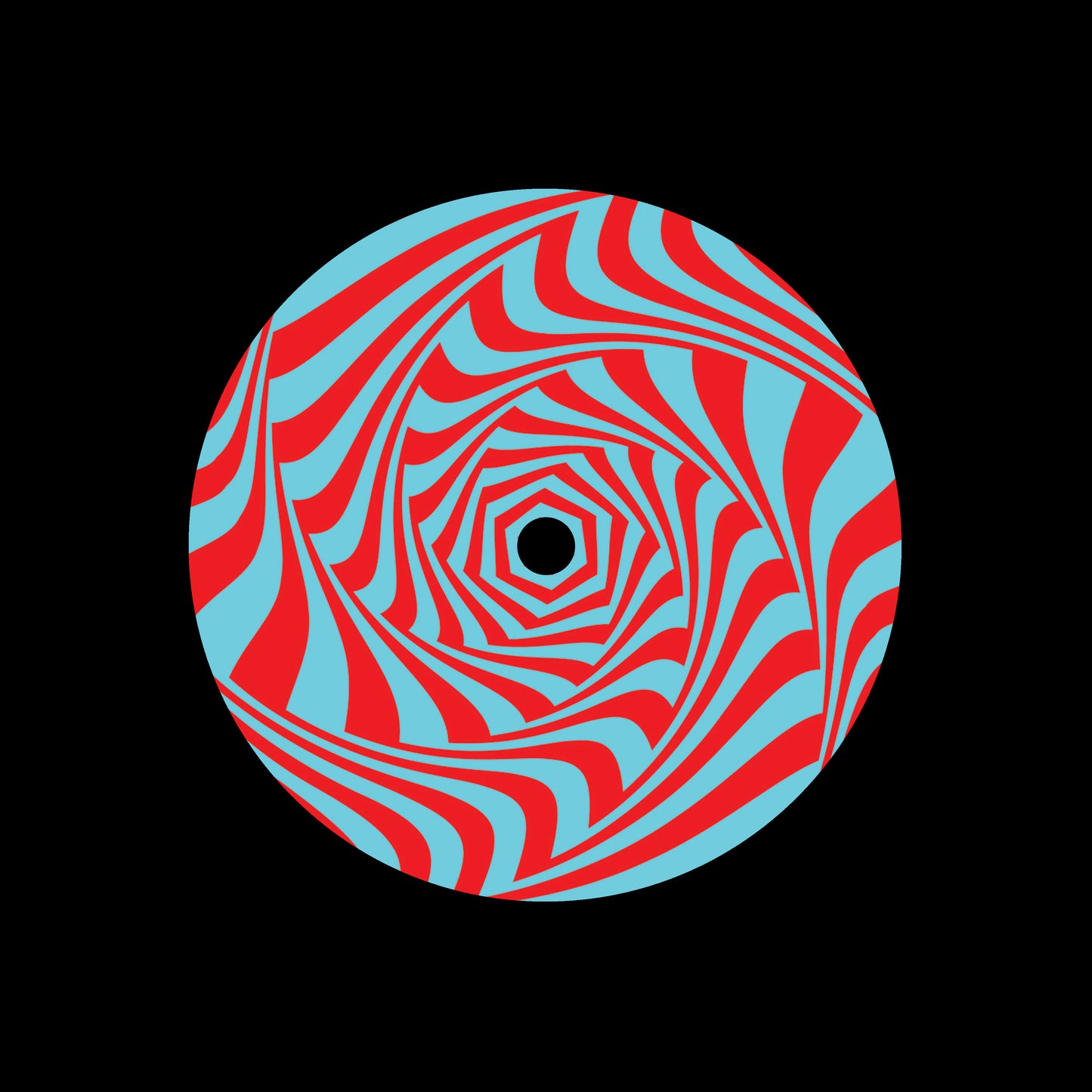 Vortex Movement Red & Cyan 7" Jukebox, 7", 10", 12"/LP Vinyl Record Centre Labels (Pair)