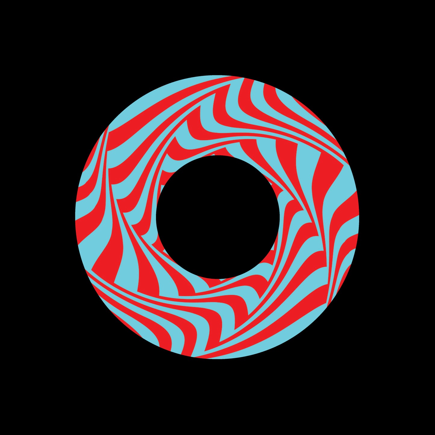 Vortex Movement Red & Cyan 7" Jukebox, 7", 10", 12"/LP Vinyl Record Centre Labels (Pair)