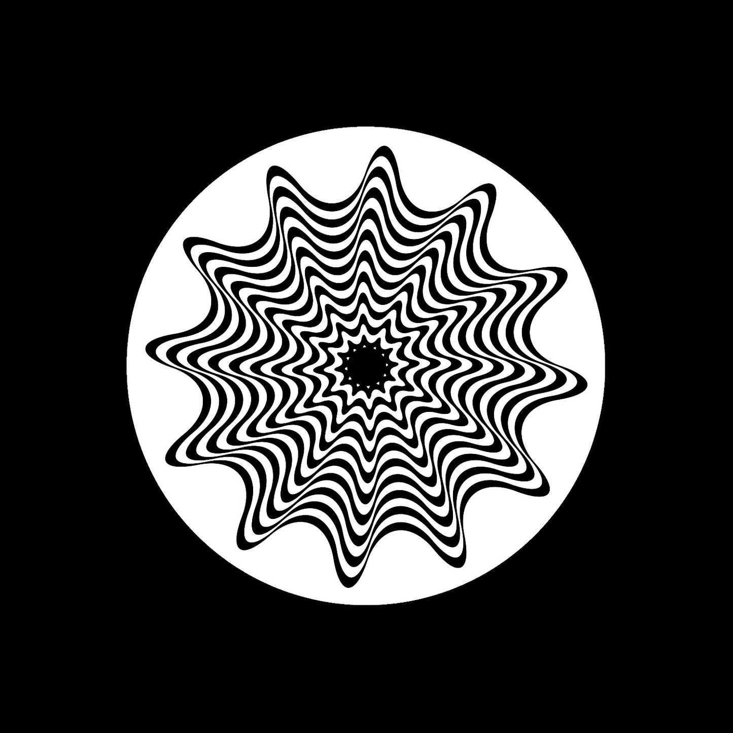 Wavy Lines Op Art Pattern Record Middle Stickers for DJs, portablists and vinyl enthusiasts worldwide - centerlabels_uk