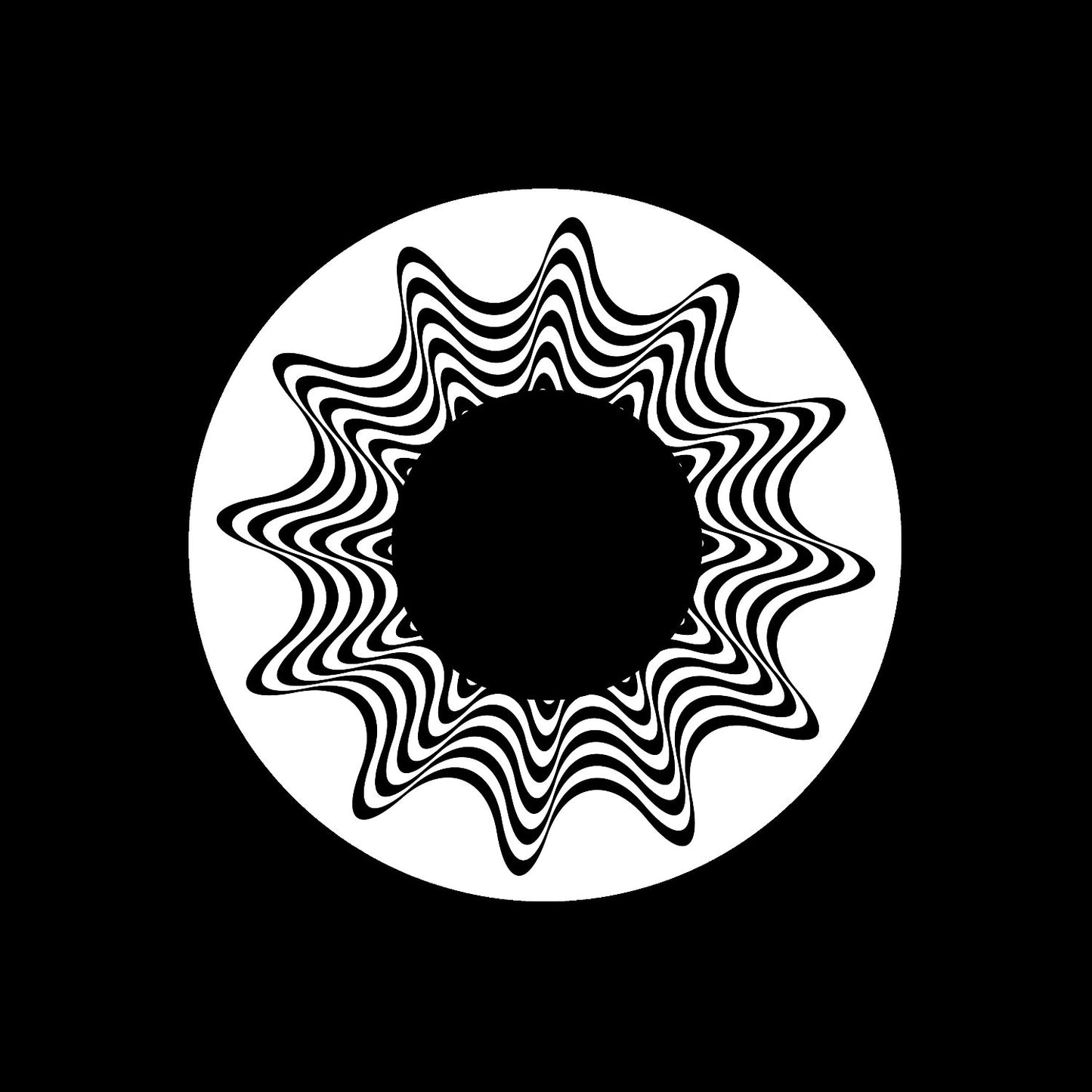 Wavy Lines Op Art Pattern Record Middle Stickers for DJs, portablists and vinyl enthusiasts worldwide - centerlabels_uk
