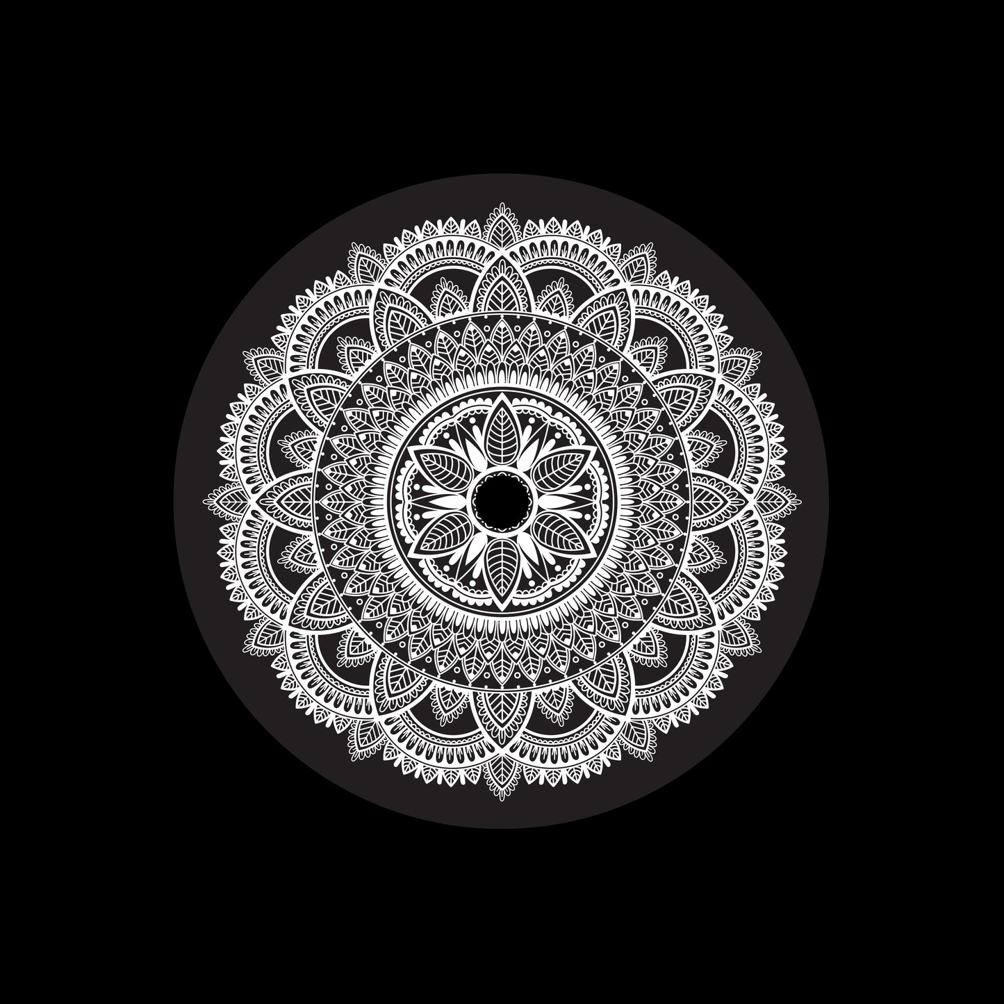 White Ethnic Mandala 7" Jukebox, 7", 10", 12"/LP Vinyl Record Centre Labels (Pair)