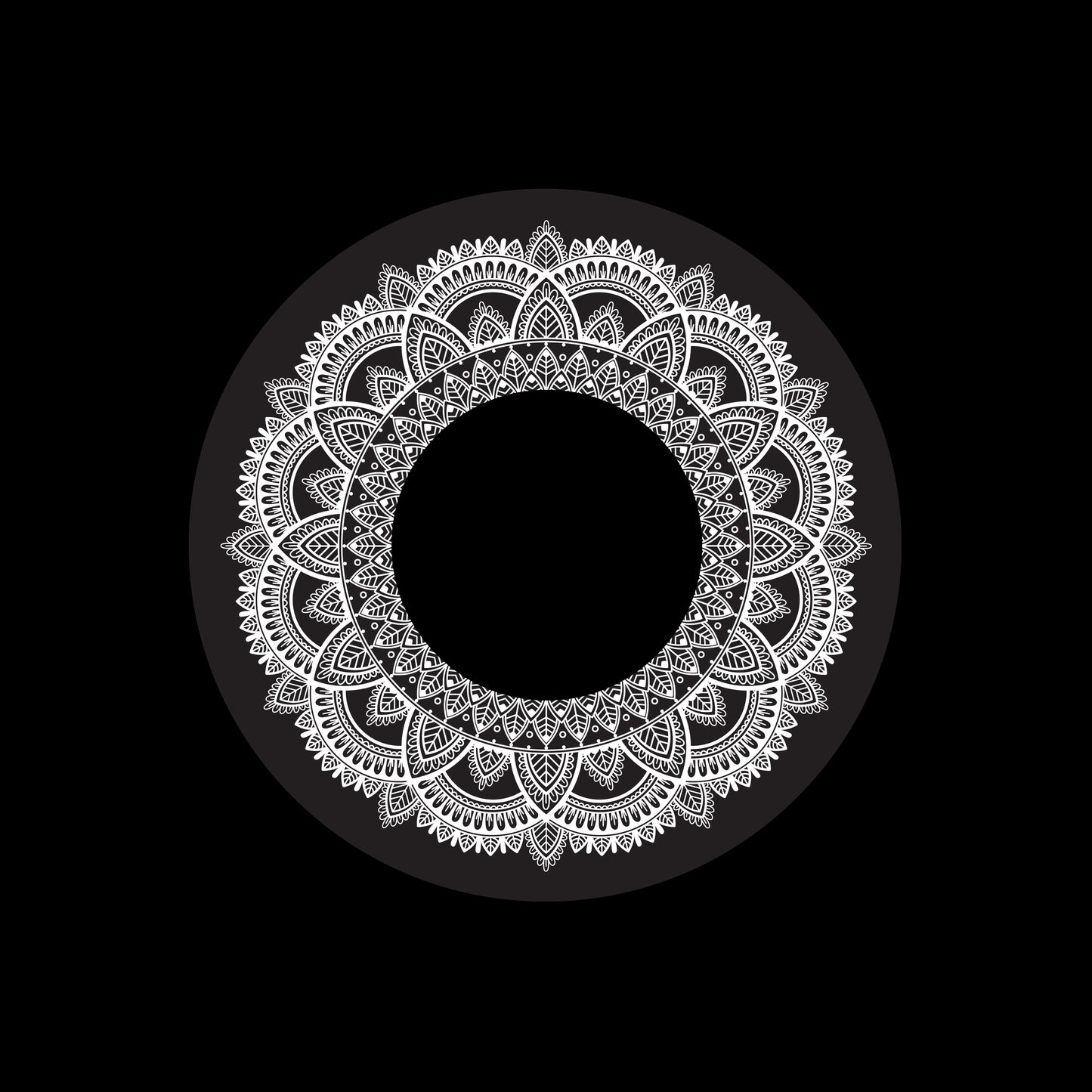 White Ethnic Mandala 7" Jukebox, 7", 10", 12"/LP Vinyl Record Centre Labels (Pair)