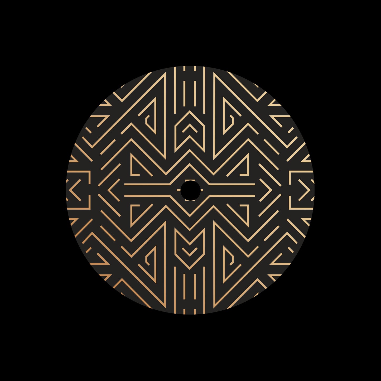 Art Deco Linear Circles [#1 of 6] 7" Jukebox, 7", 10", 12"/LP Vinyl Record Centre Labels (Pair)