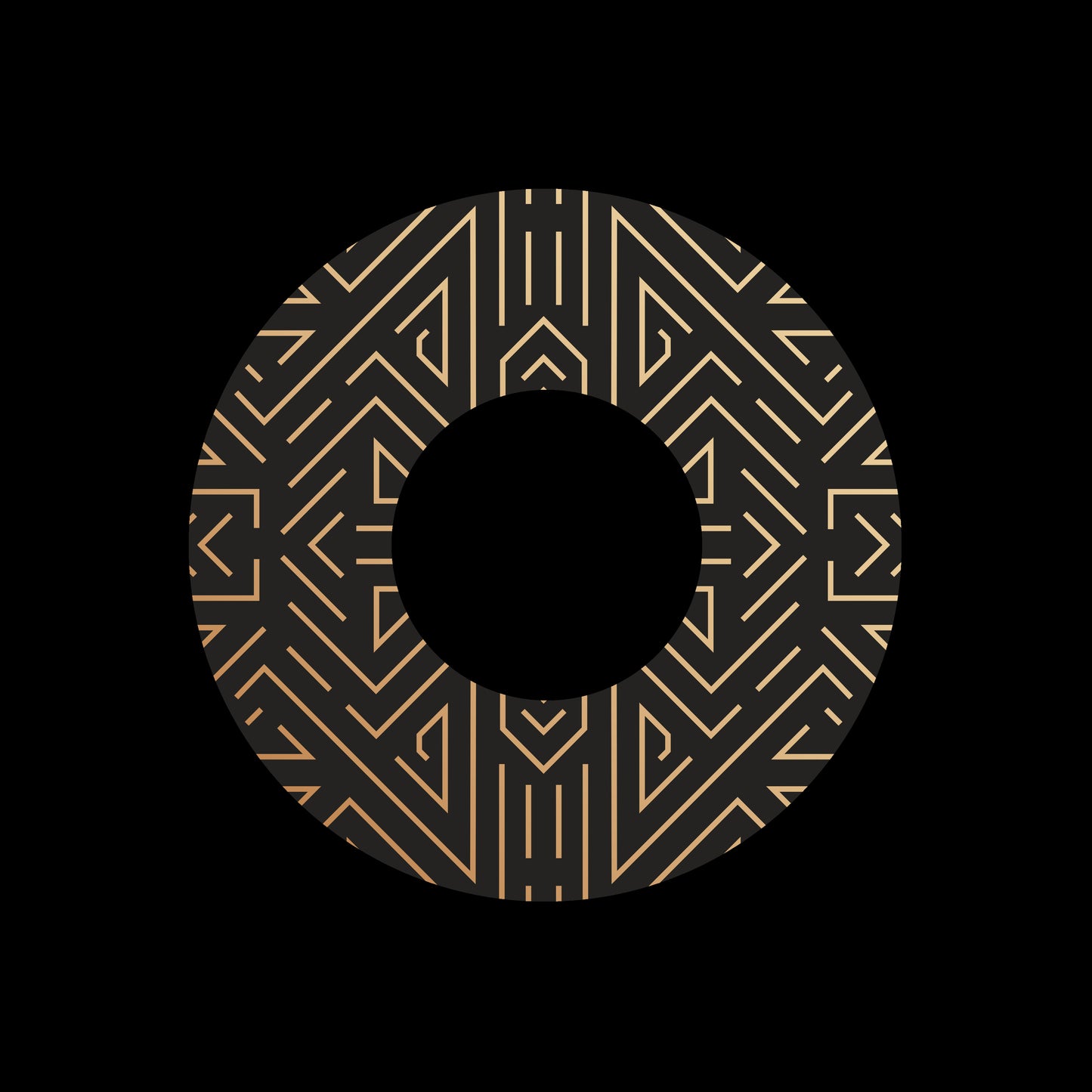 Art Deco Linear Circles [#1 of 6] 7" Jukebox, 7", 10", 12"/LP Vinyl Record Centre Labels (Pair)