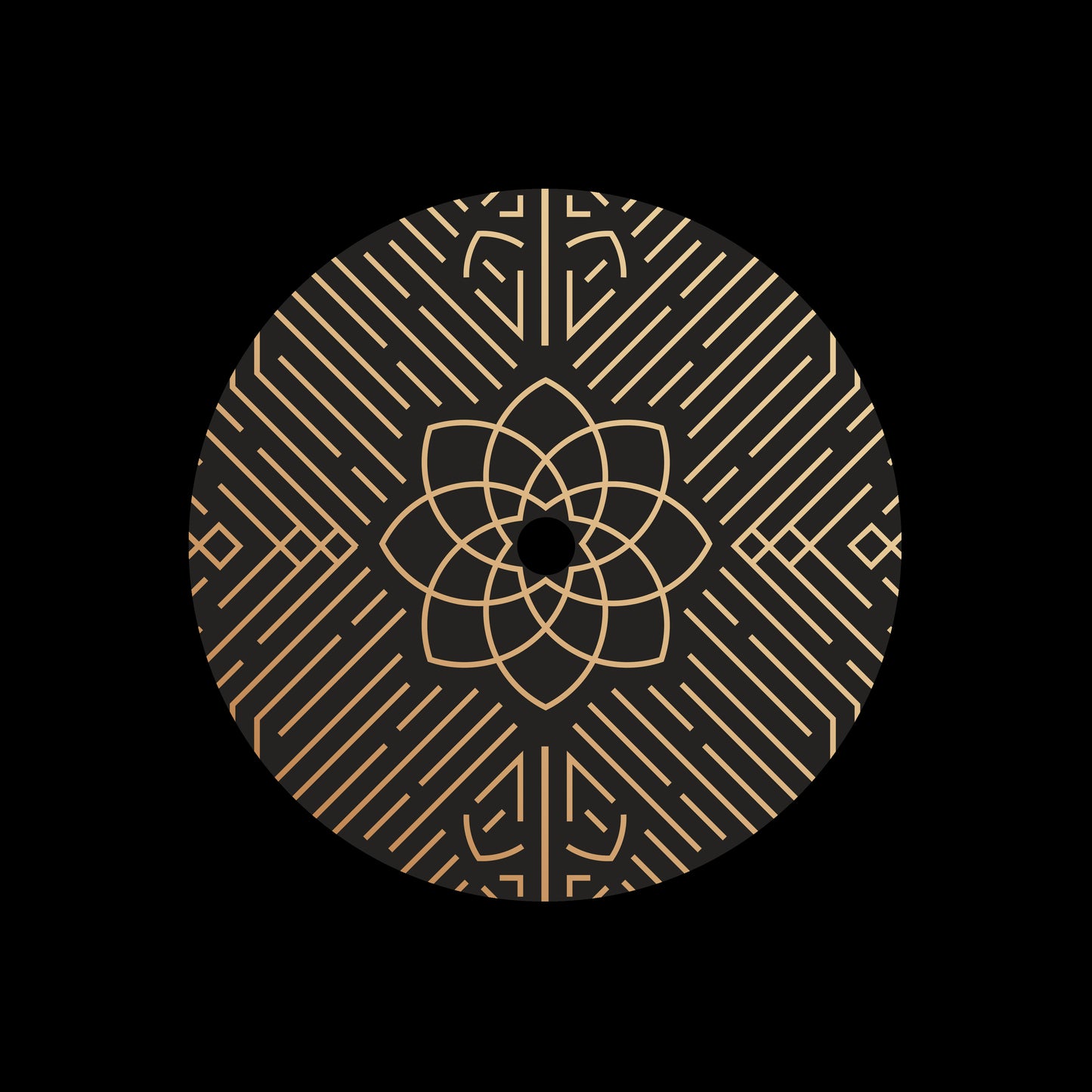 Art Deco Linear Circles [#2 of 6] 7" Jukebox, 7", 10", 12"/LP Vinyl Record Centre Labels (Pair)