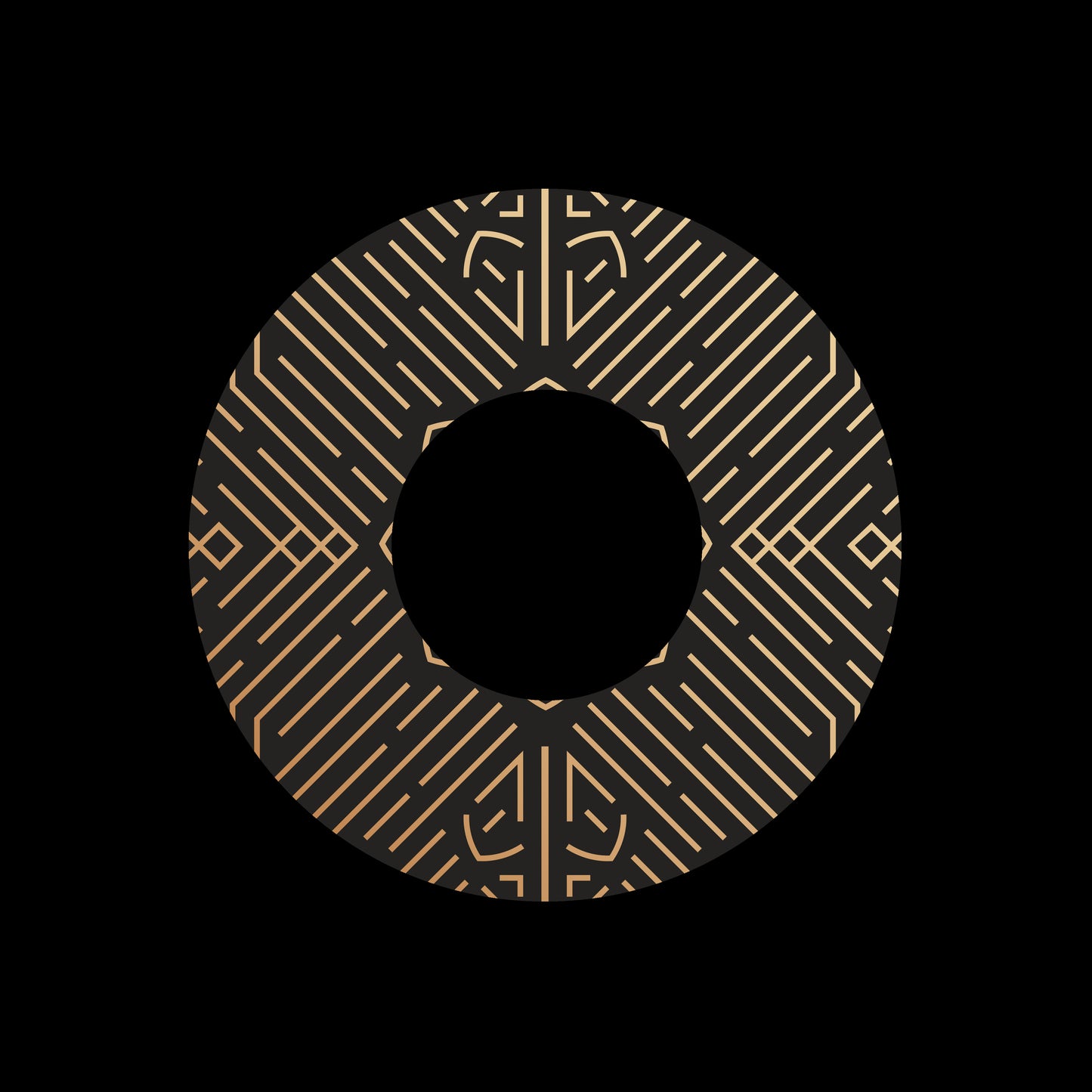 Art Deco Linear Circles [#2 of 6] 7" Jukebox, 7", 10", 12"/LP Vinyl Record Centre Labels (Pair)