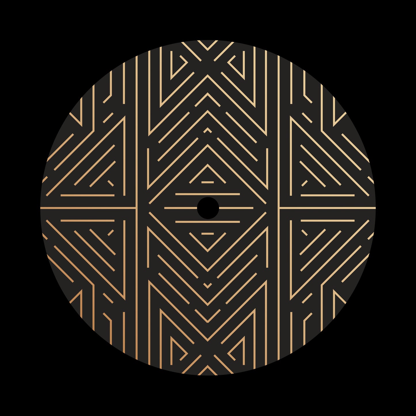 Art Deco Linear Circles [#3 of 6] 7" Jukebox, 7", 10", 12"/LP Vinyl Record Centre Labels (Pair)