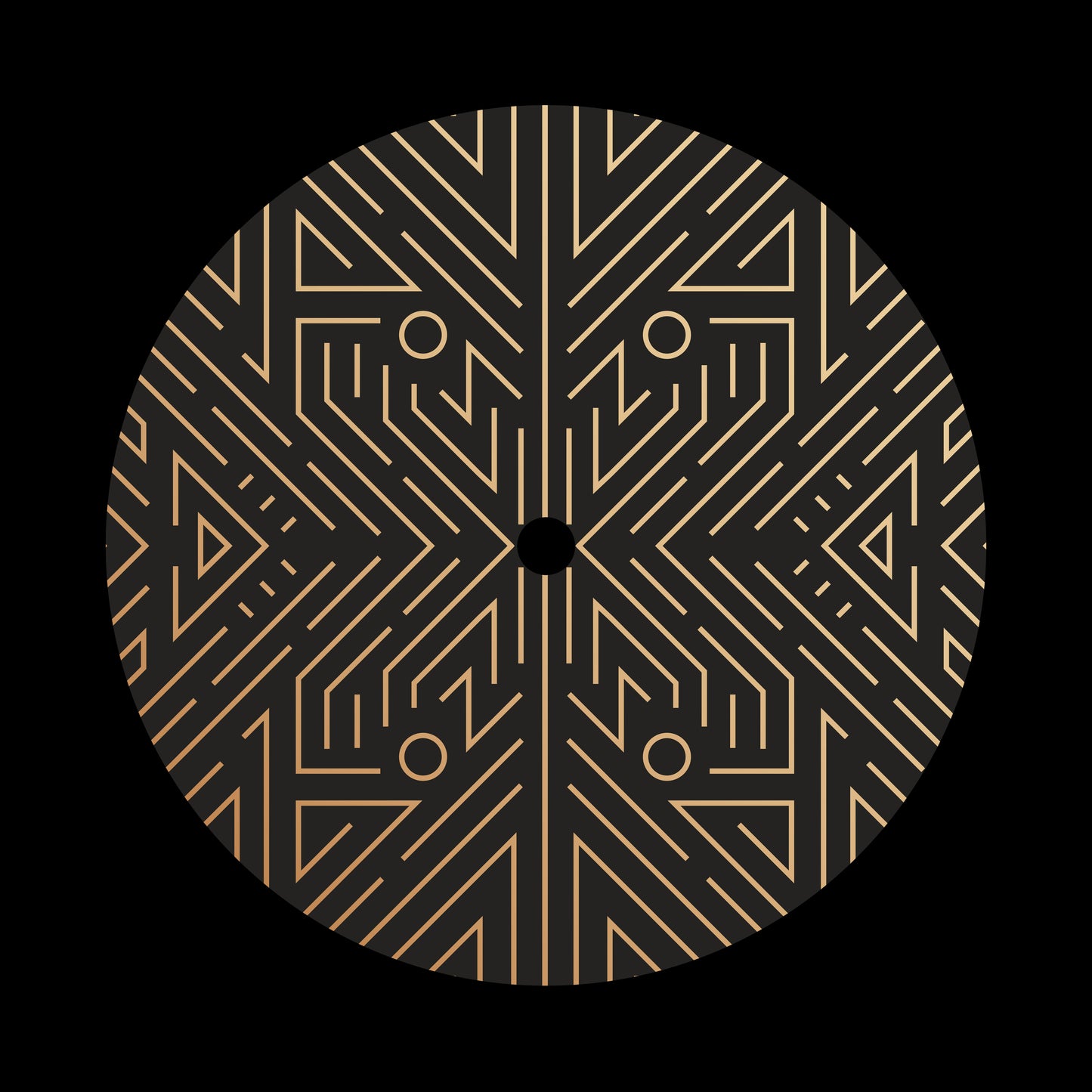 Art Deco Linear Circles [#4 of 6] 7" Jukebox, 7", 10", 12"/LP Vinyl Record Centre Labels (Pair)
