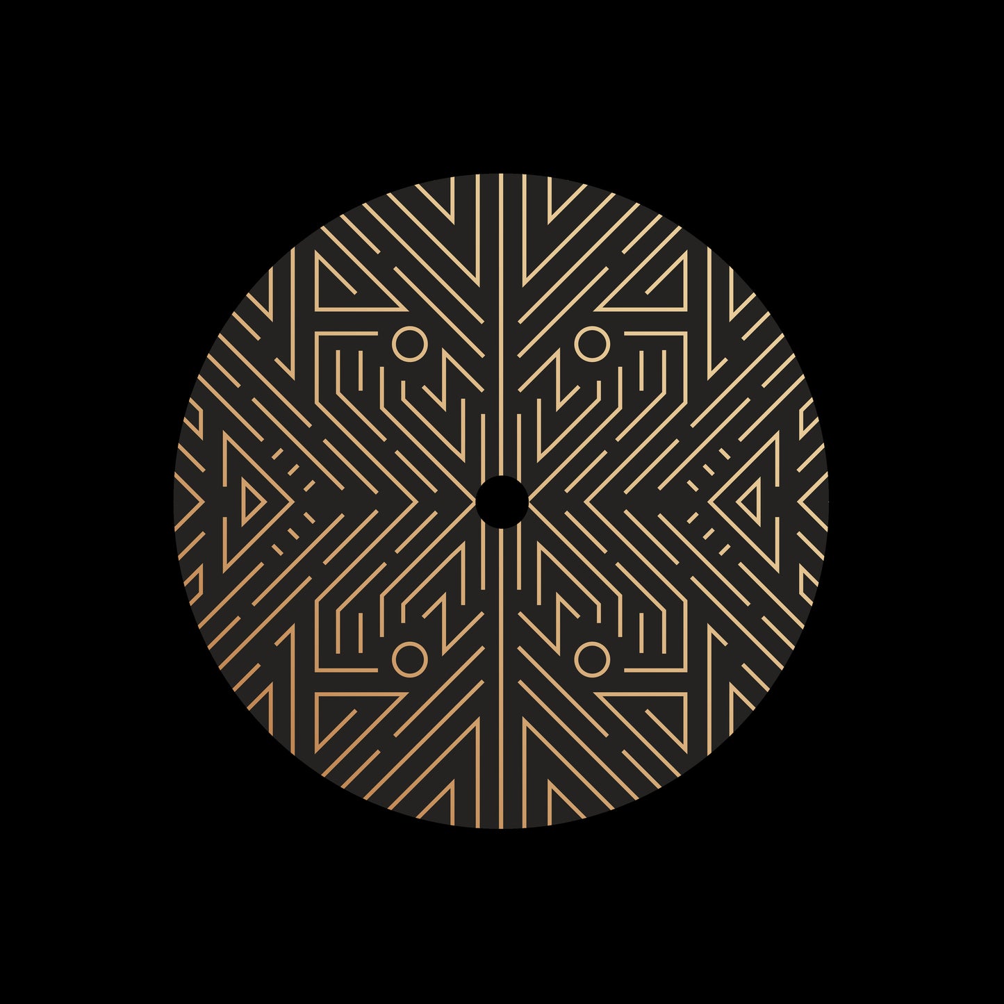 Art Deco Linear Circles [#4 of 6] 7" Jukebox, 7", 10", 12"/LP Vinyl Record Centre Labels (Pair)