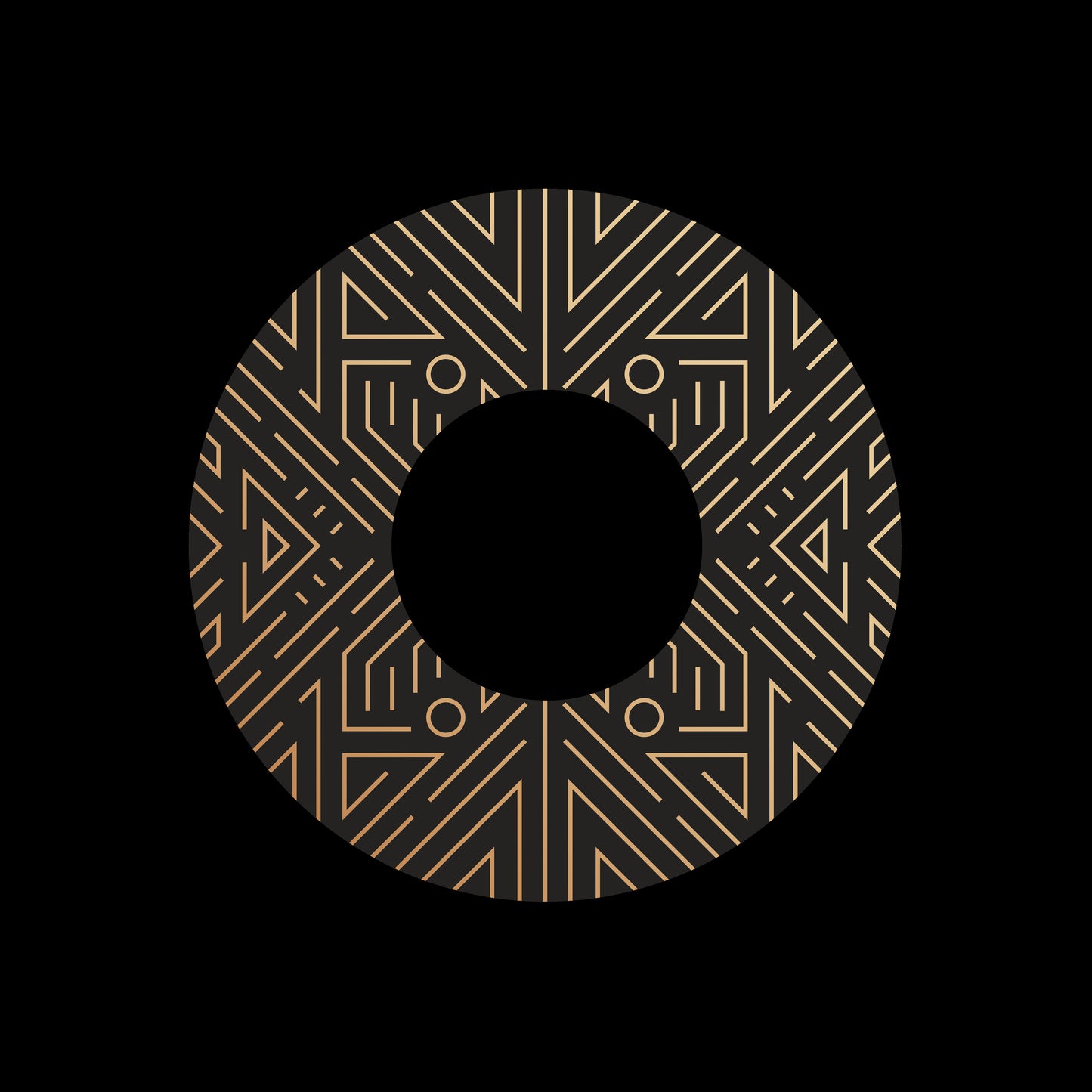 Art Deco Linear Circles [#4 of 6] 7" Jukebox, 7", 10", 12"/LP Vinyl Record Centre Labels (Pair)