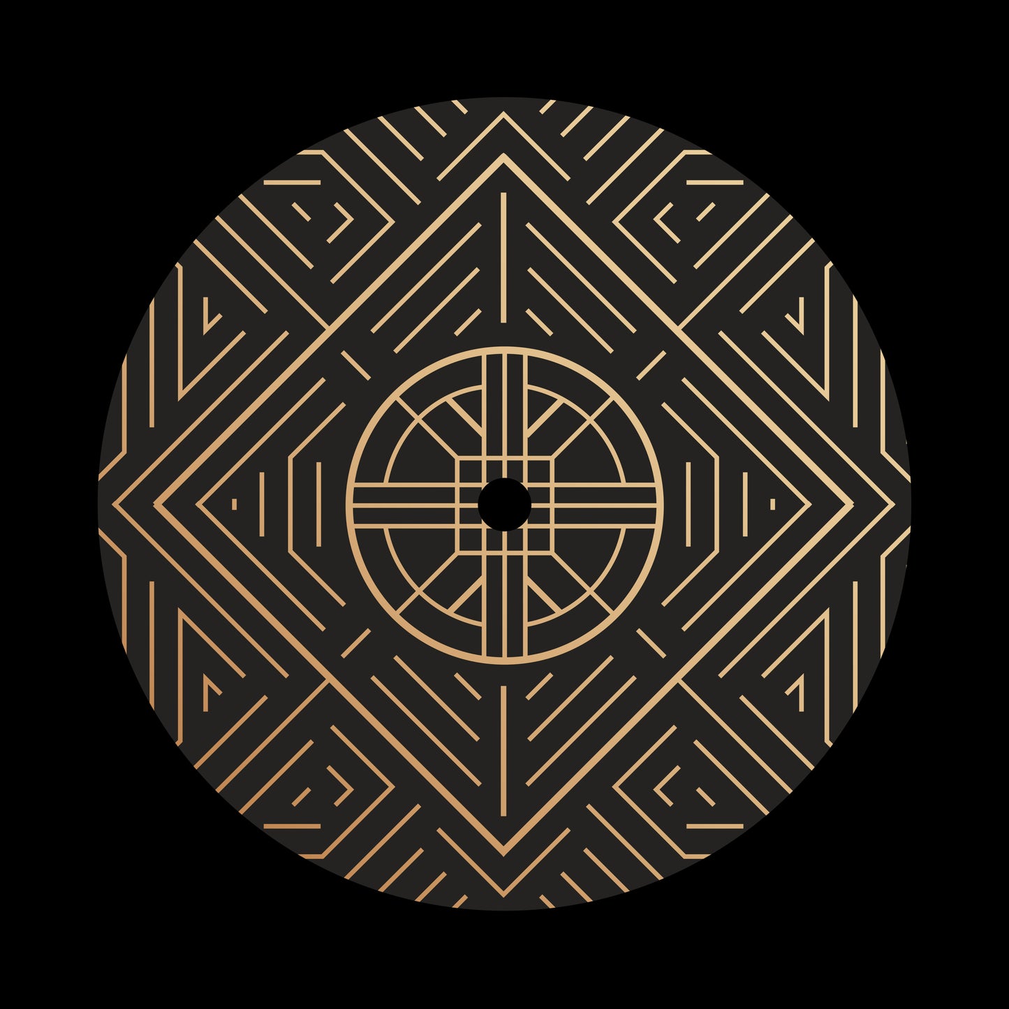 Art Deco Linear Circles [#5 of 6] 7" Jukebox, 7", 10", 12"/LP Vinyl Record Centre Labels (Pair)