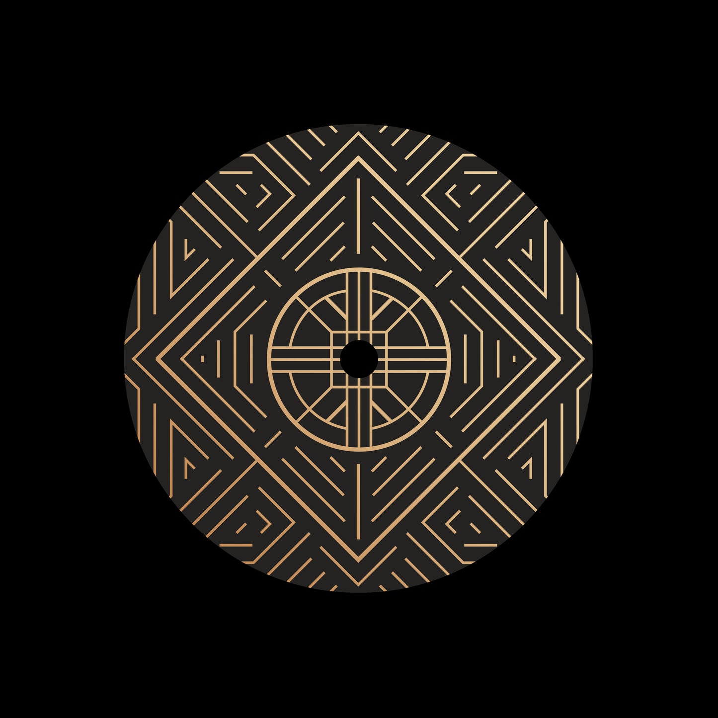 Art Deco Linear Circles [#5 of 6] 7" Jukebox, 7", 10", 12"/LP Vinyl Record Centre Labels (Pair)