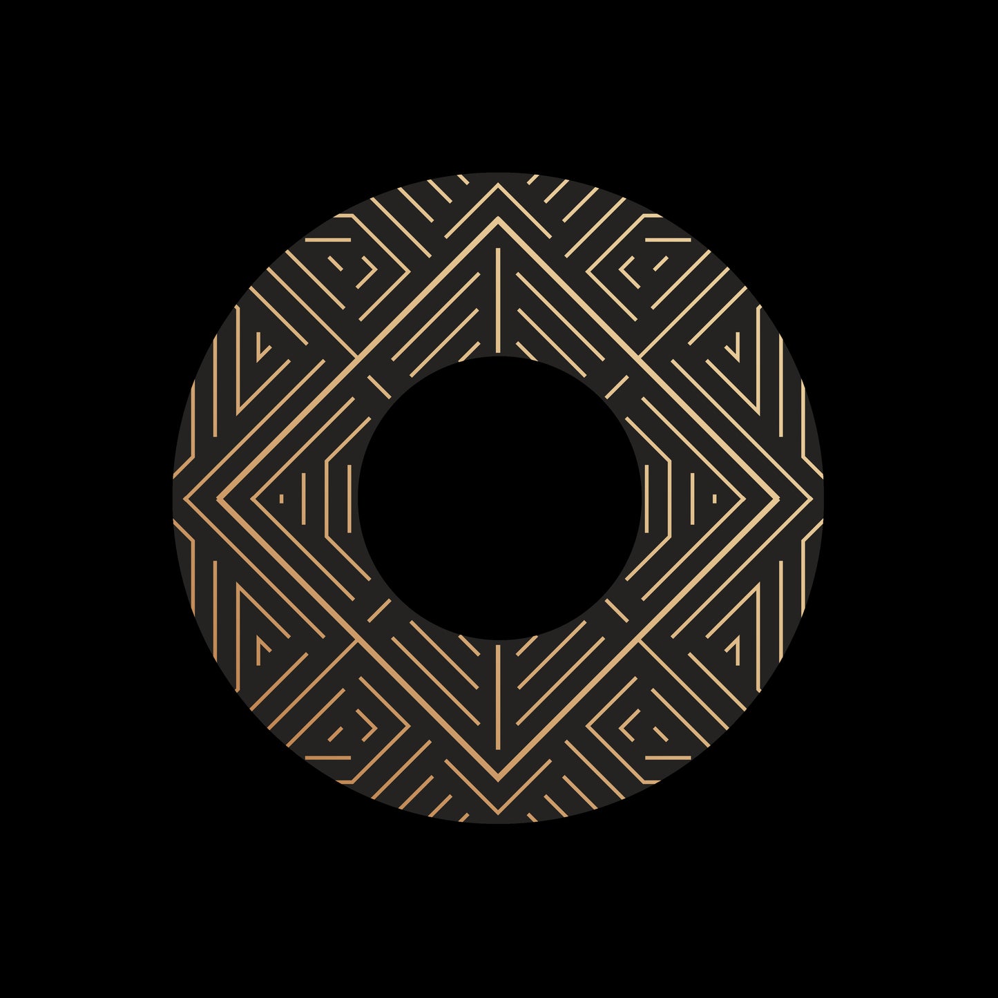 Art Deco Linear Circles [#5 of 6] 7" Jukebox, 7", 10", 12"/LP Vinyl Record Centre Labels (Pair)