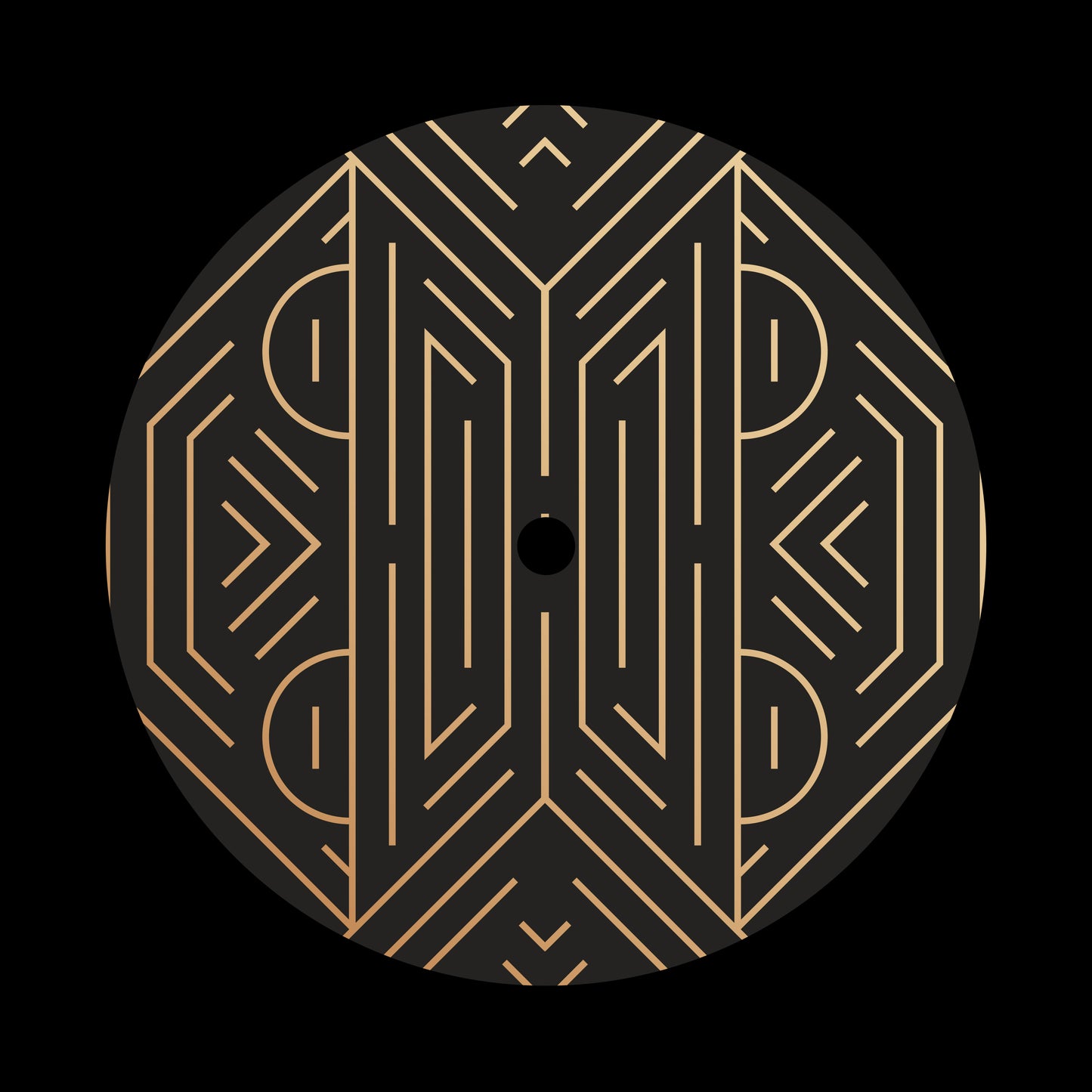 Art Deco Linear Circles [#6 of 6] 7" Jukebox, 7", 10", 12"/LP Vinyl Record Centre Labels (Pair)