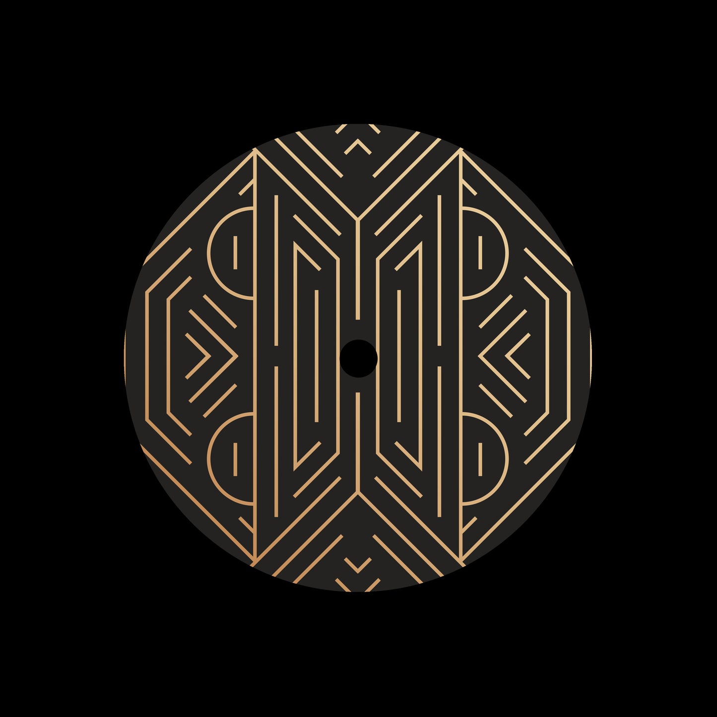 Art Deco Linear Circles [#6 of 6] 7" Jukebox, 7", 10", 12"/LP Vinyl Record Centre Labels (Pair)