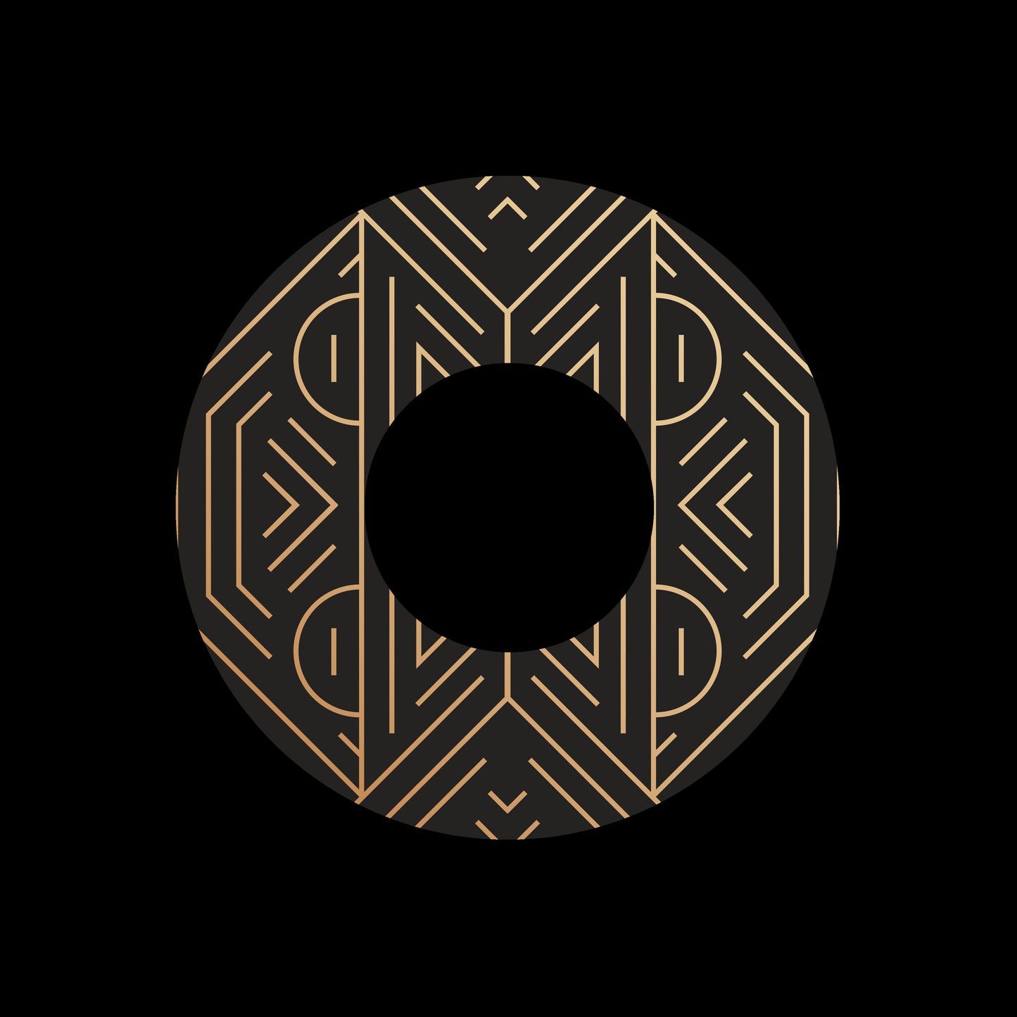 Art Deco Linear Circles [#6 of 6] 7" Jukebox, 7", 10", 12"/LP Vinyl Record Centre Labels (Pair)