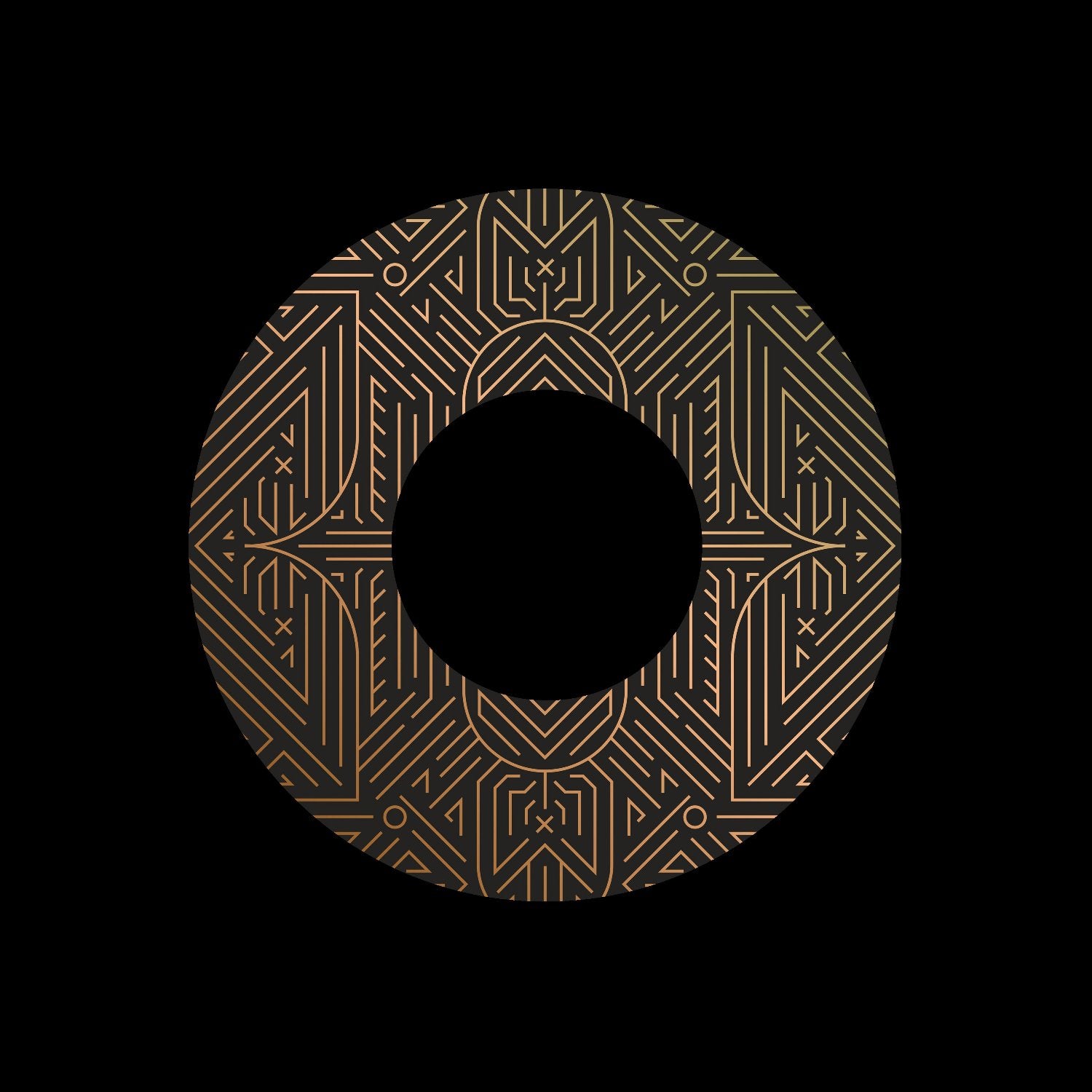 Art Deco Logos Round Gold Set #1 of 3 Custom Gloss Stickers for Records & Serato Traktor Rekordbox Control Vinyl - centerlabels_uk