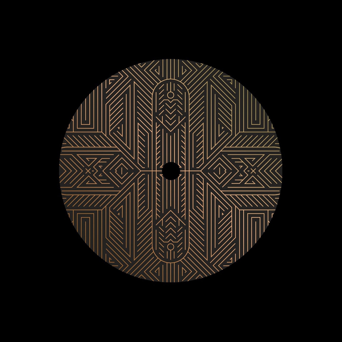 Art Deco Logos Round Gold Set #3 of 3 Custom Gloss Stickers for Records & Serato Traktor Rekordbox Control Vinyl - centerlabels_uk
