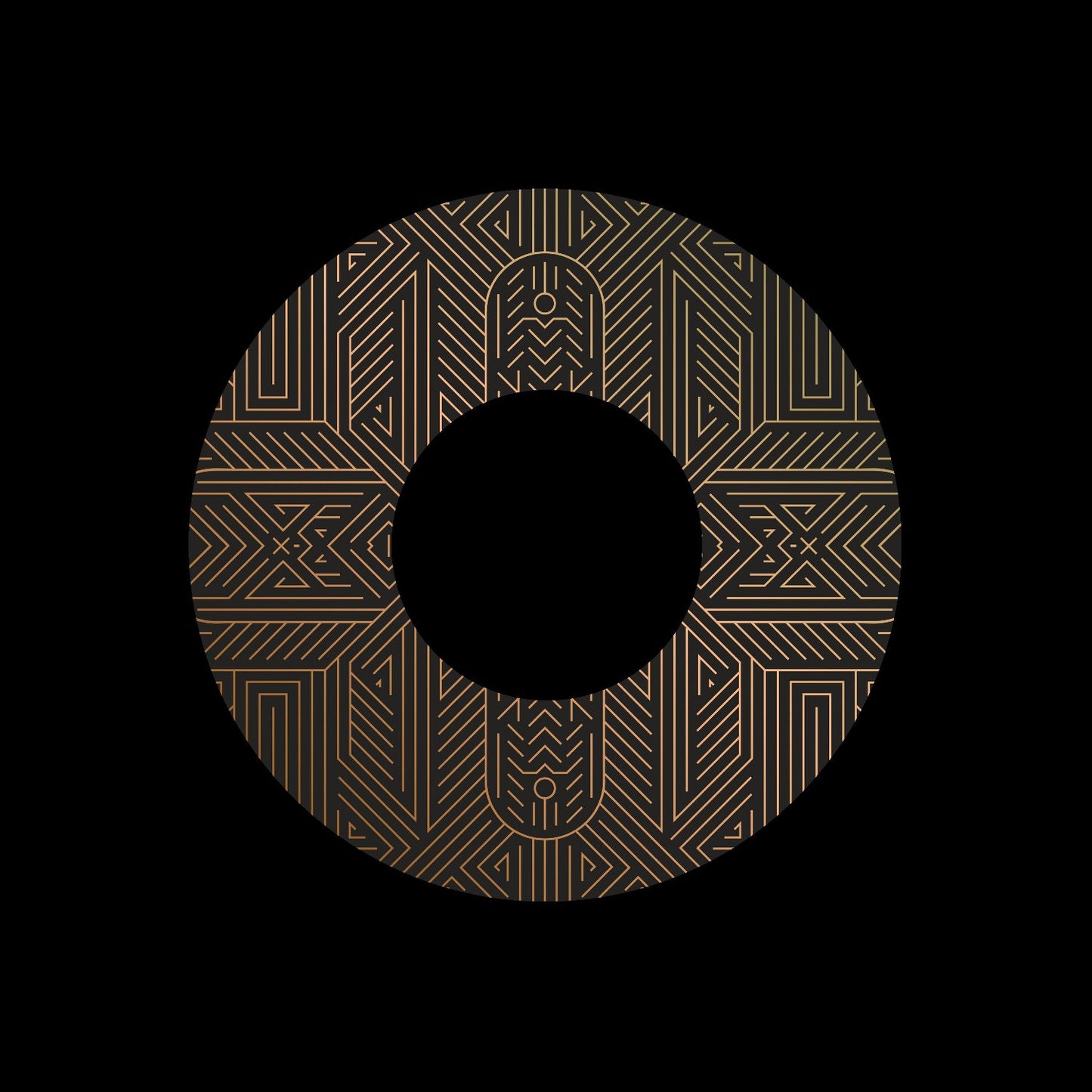 Art Deco Logos Round Gold Set #3 of 3 Custom Gloss Stickers for Records & Serato Traktor Rekordbox Control Vinyl - centerlabels_uk