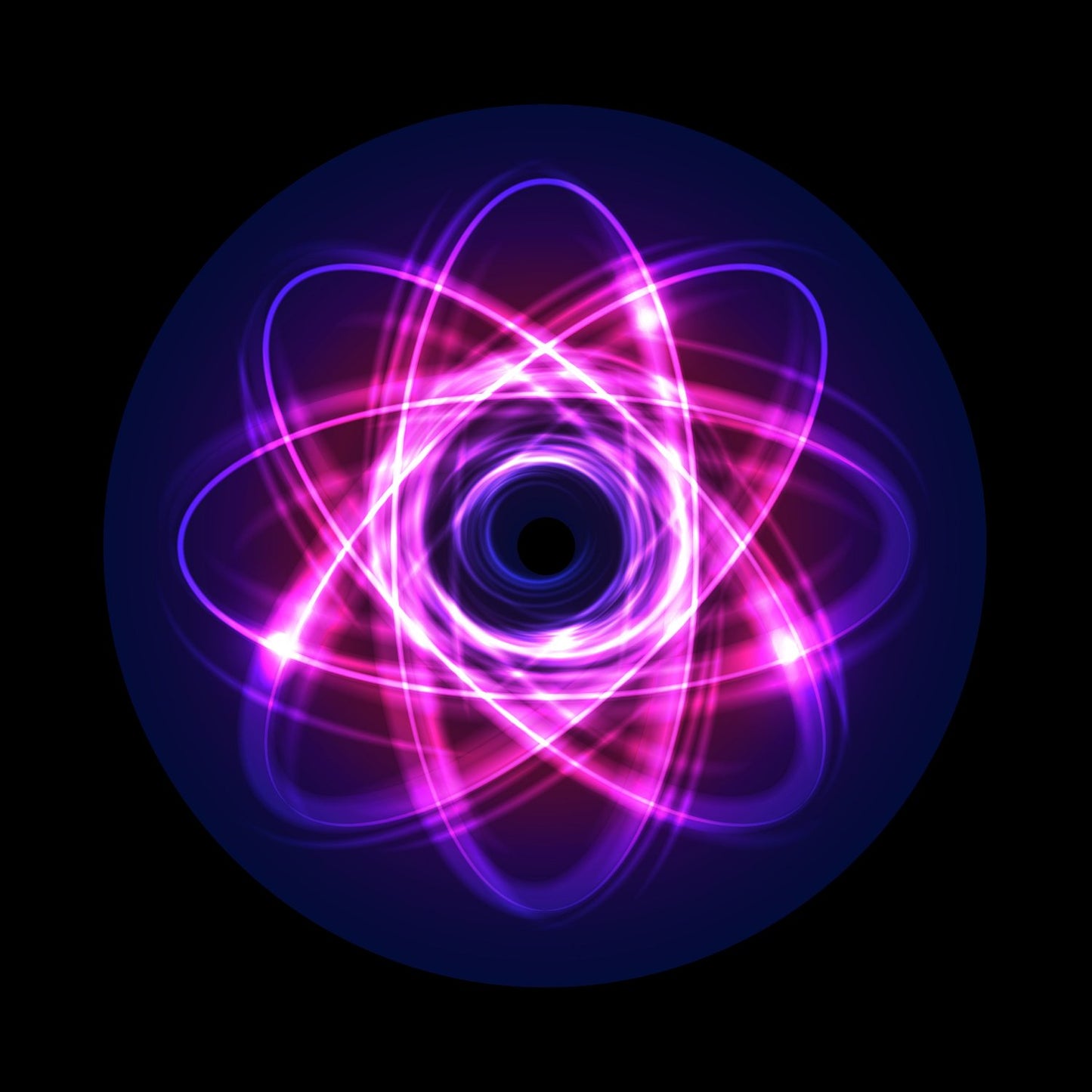 Atomic Neon Atom Motion Preprinted Gloss Self-Adhesive Paper 12"/LP Vinyl Record Centre Labels for DJs, Producers and Audiophiles - centerlabels_uk