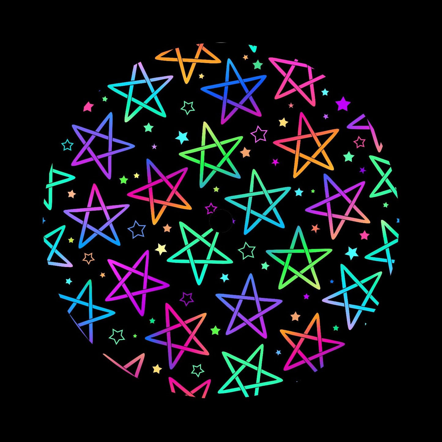 Neon Stars Background 12" Vinyl Record DJ Centrelabels