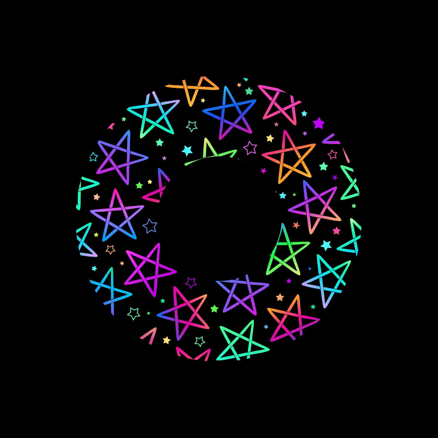 Neon Stars Background Jukebox Vinyl Record DJ Centrelabels