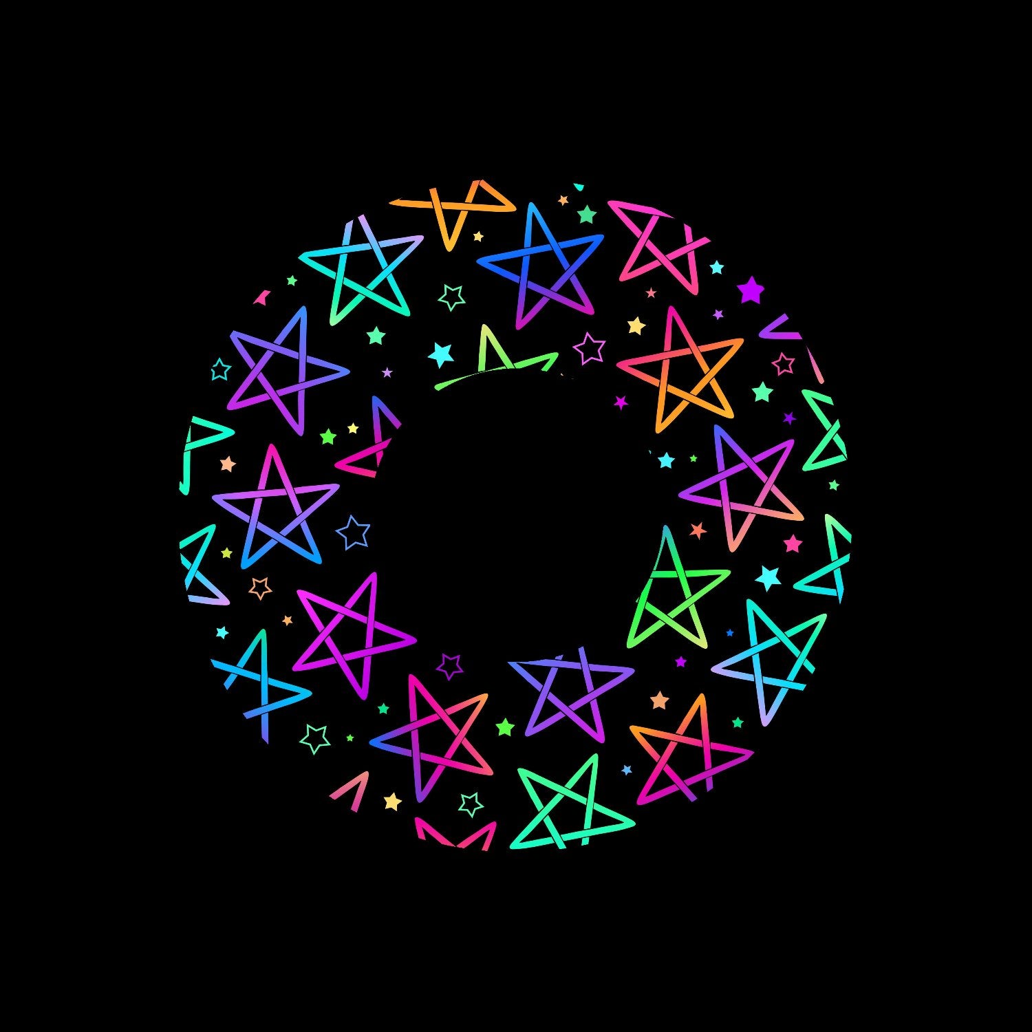 Neon Stars Background Jukebox Vinyl Record DJ Centrelabels
