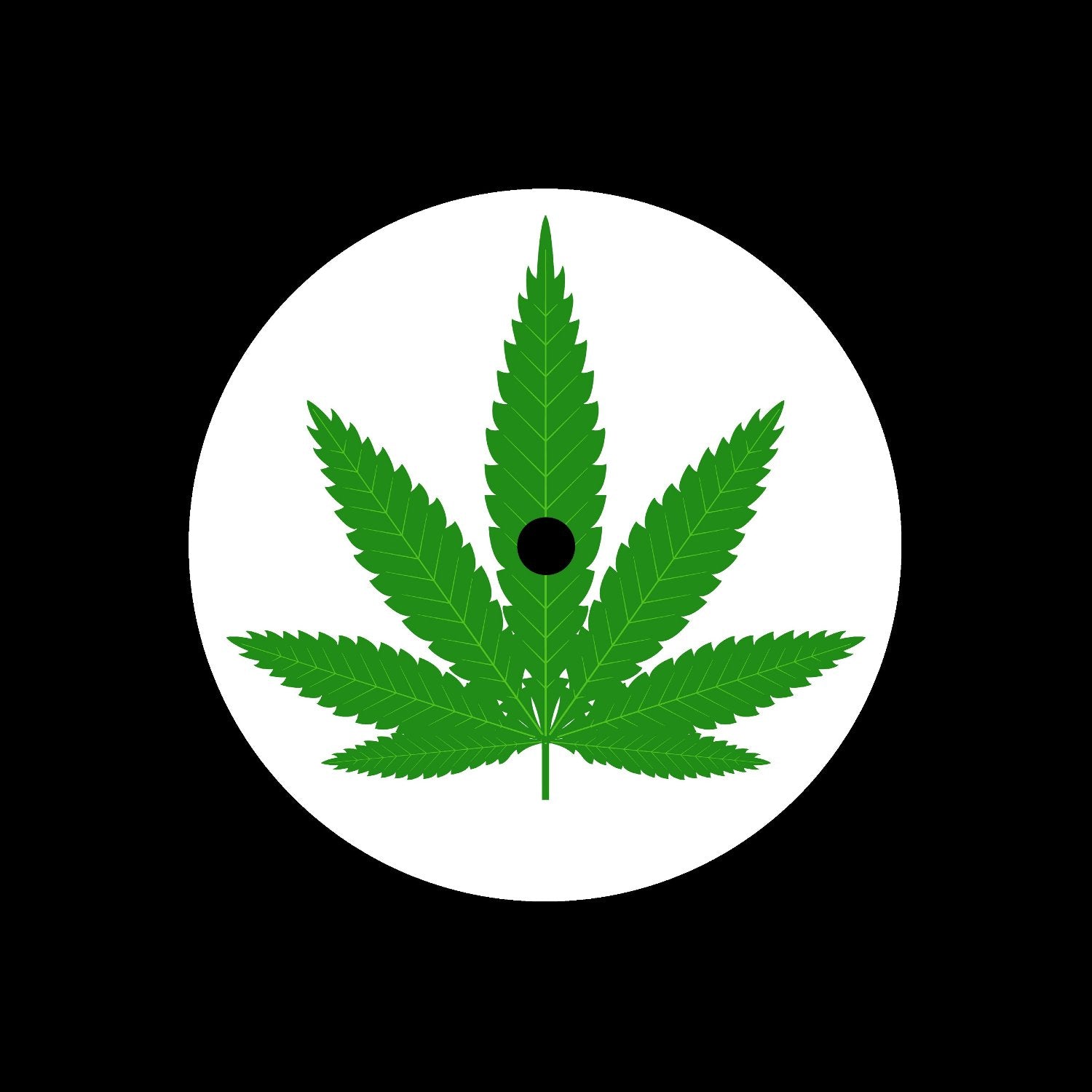 Cannabis Leaf 7" Custom DJ Turntable Record Labels