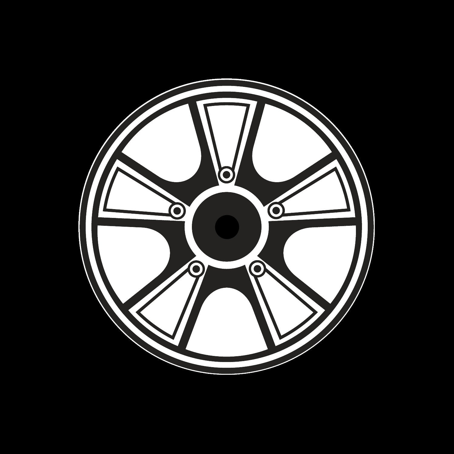 Car Wheel Rims #10 of 12 Self-Adhesive Gloss Promo Center Labels 7" Vinyl Records - centerlabels_uk