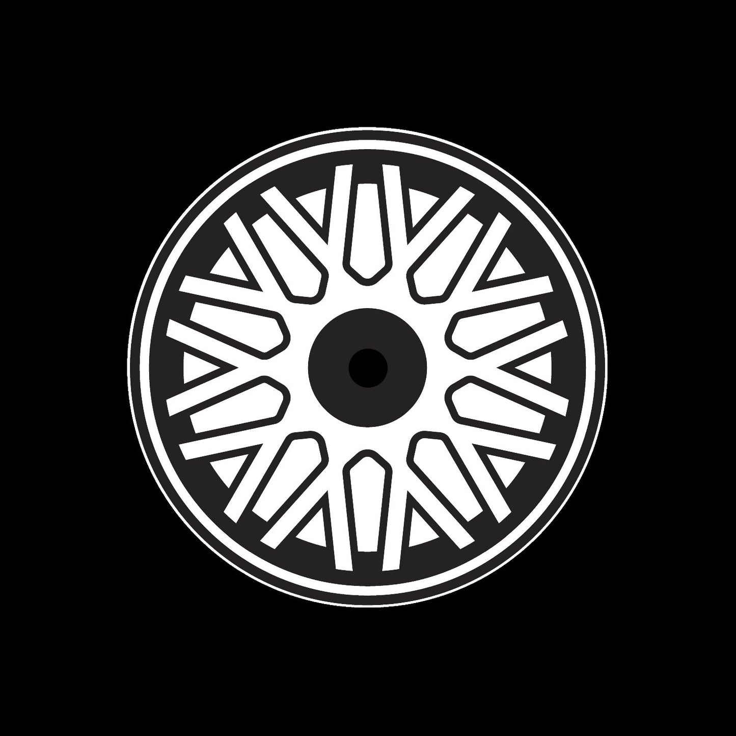 Car Wheel Rims #12 of 12 Self-Adhesive Gloss Promo Centre Labels 7" Vinyl Records - centerlabels_uk