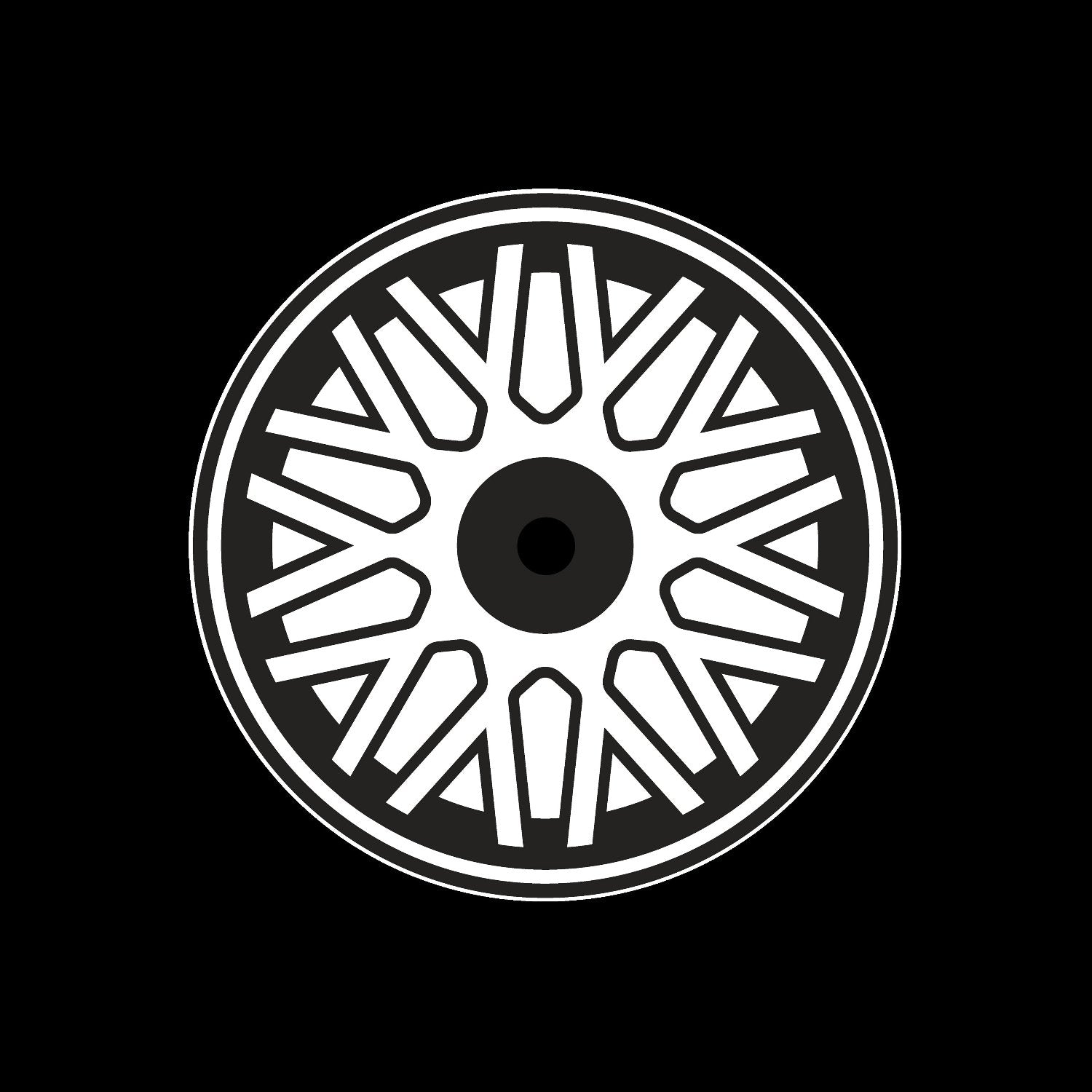 Car Wheel Rims #12 of 12 Self-Adhesive Gloss Promo Centre Labels 7" Vinyl Records - centerlabels_uk