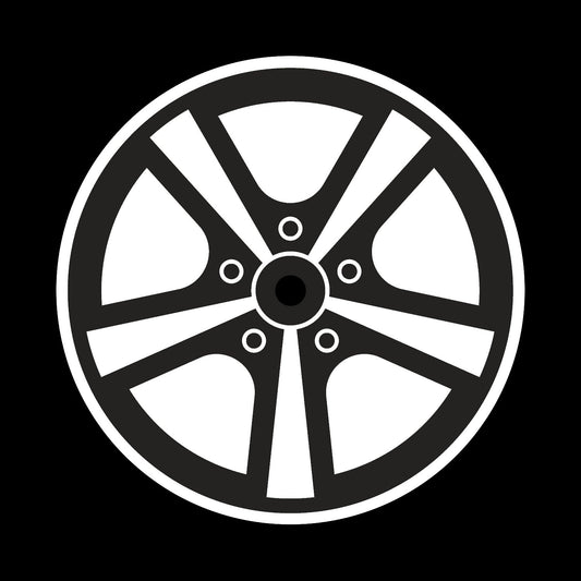 Car Wheel Rims #1 of 12 Self-Adhesive Gloss Promo Center Labels 10" + 12" Vinyl Records - centerlabels_uk