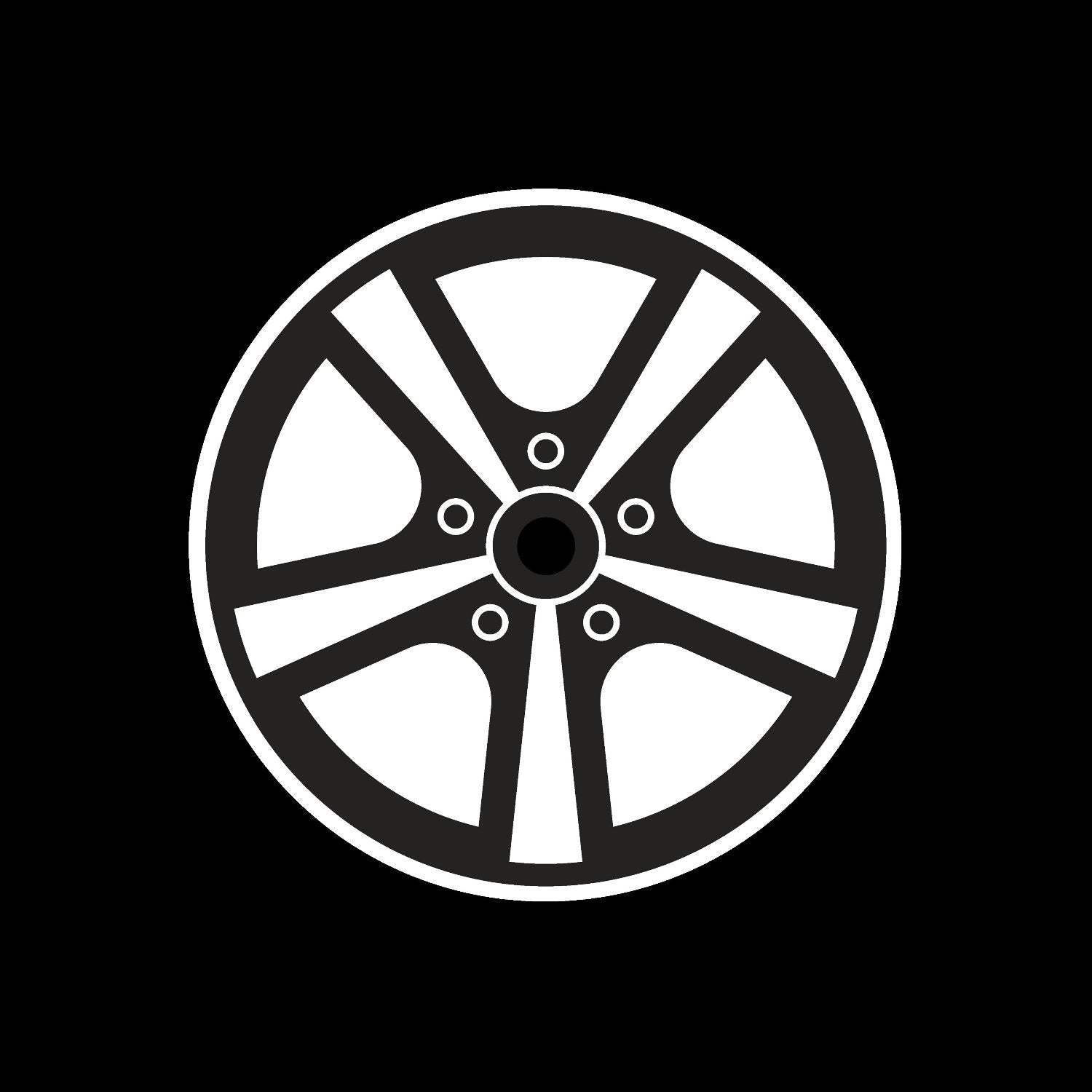 Car Wheel Rims #1 of 12 Self-Adhesive Gloss Promo Center Labels 7" Vinyl Records - centerlabels_uk